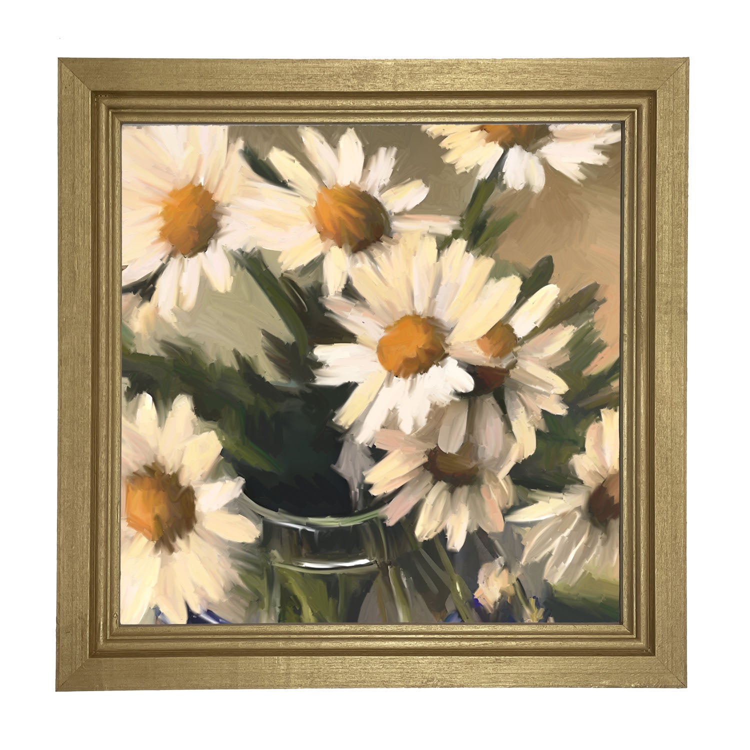 Glass Vase of Daisies - Framed art