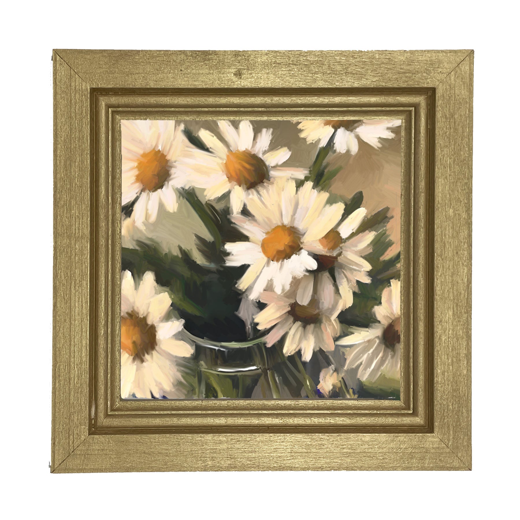 Glass Vase of Daisies - Framed art