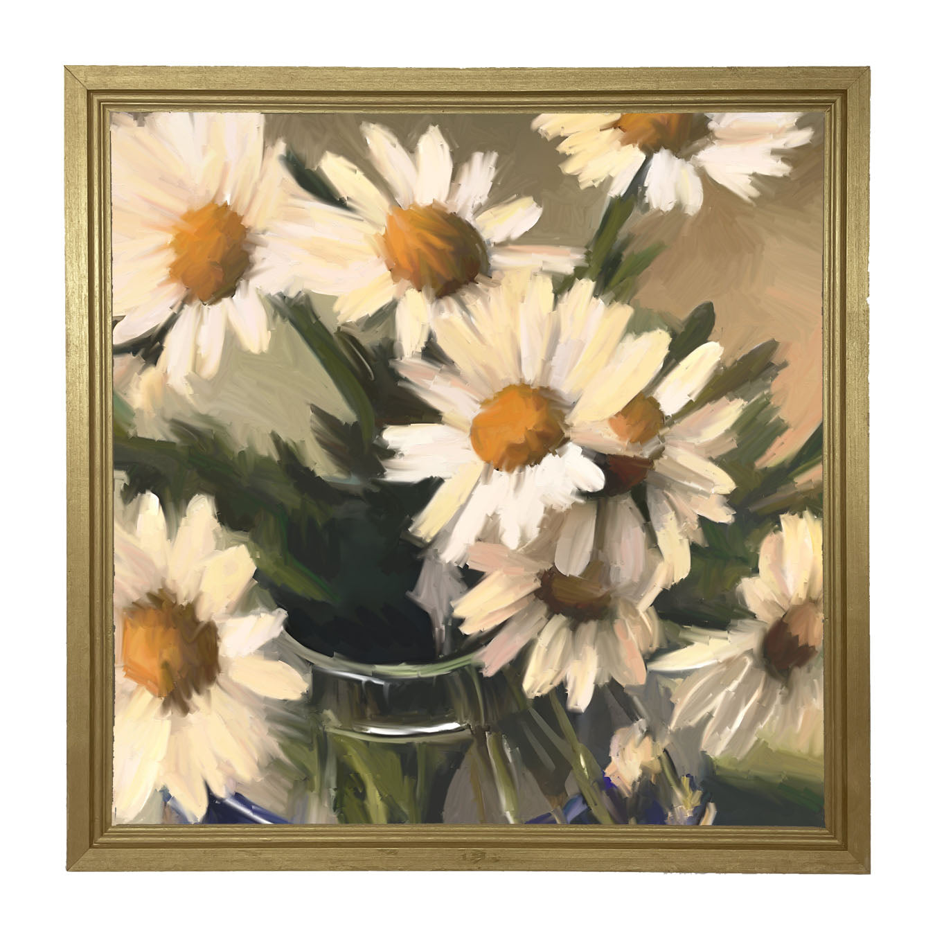 Glass Vase of Daisies - Framed art