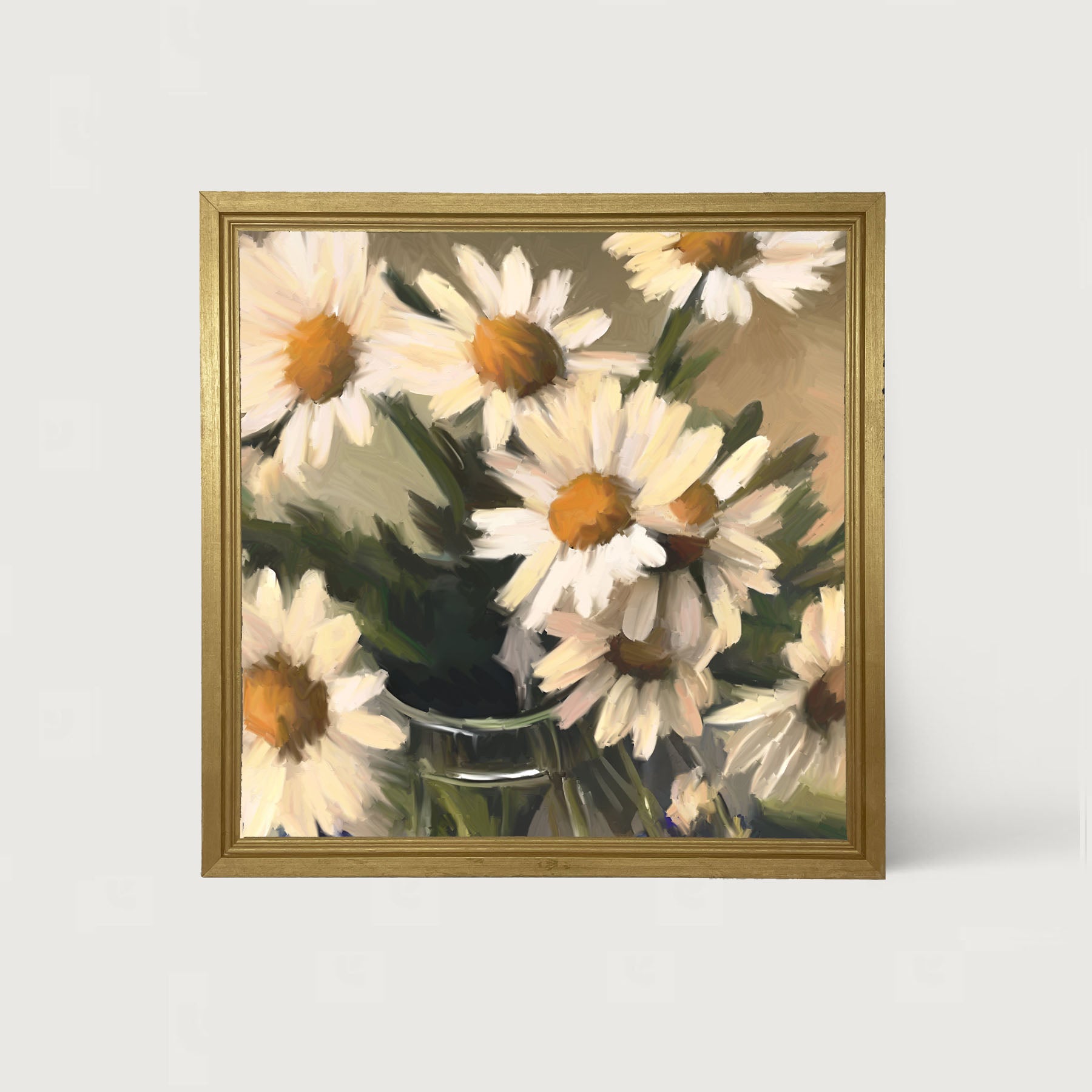 Glass Vase of Daisies - Framed art