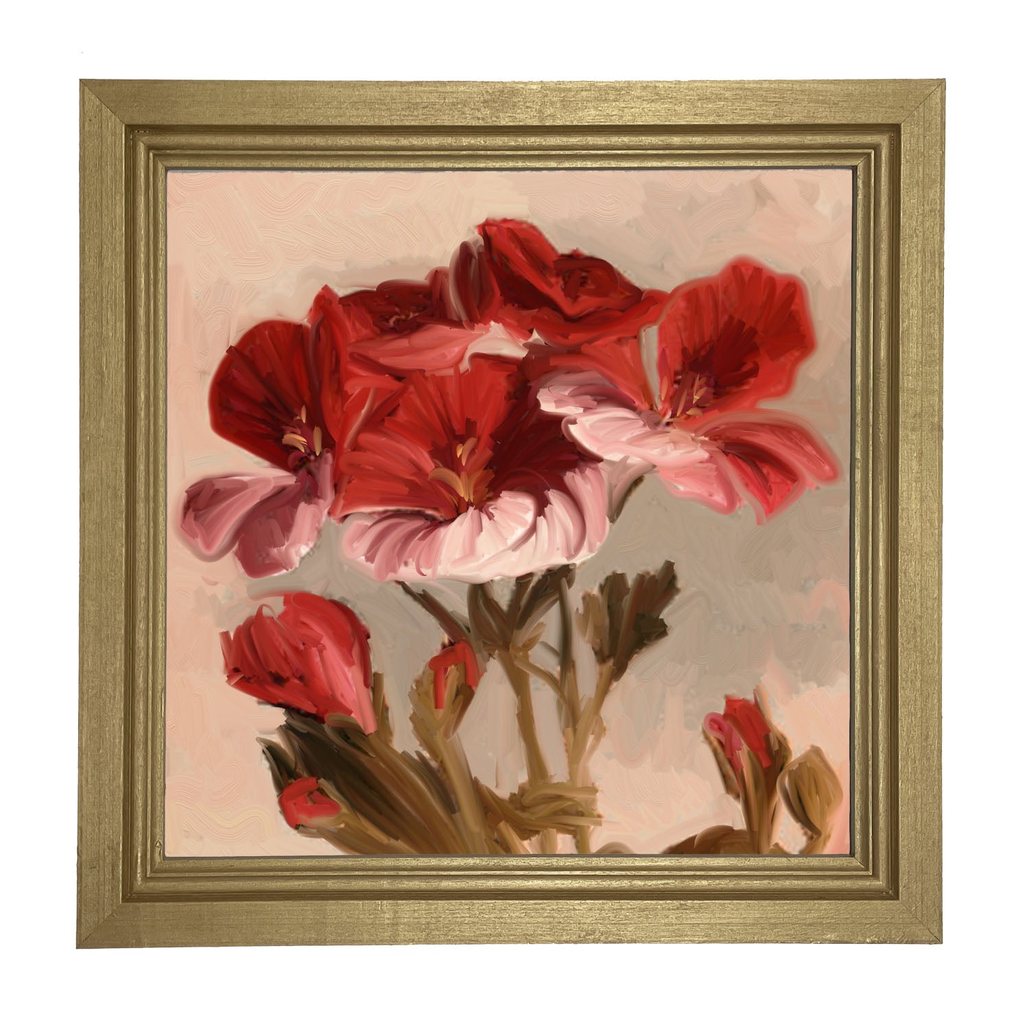 Geranium with Pink Petals - Framed art