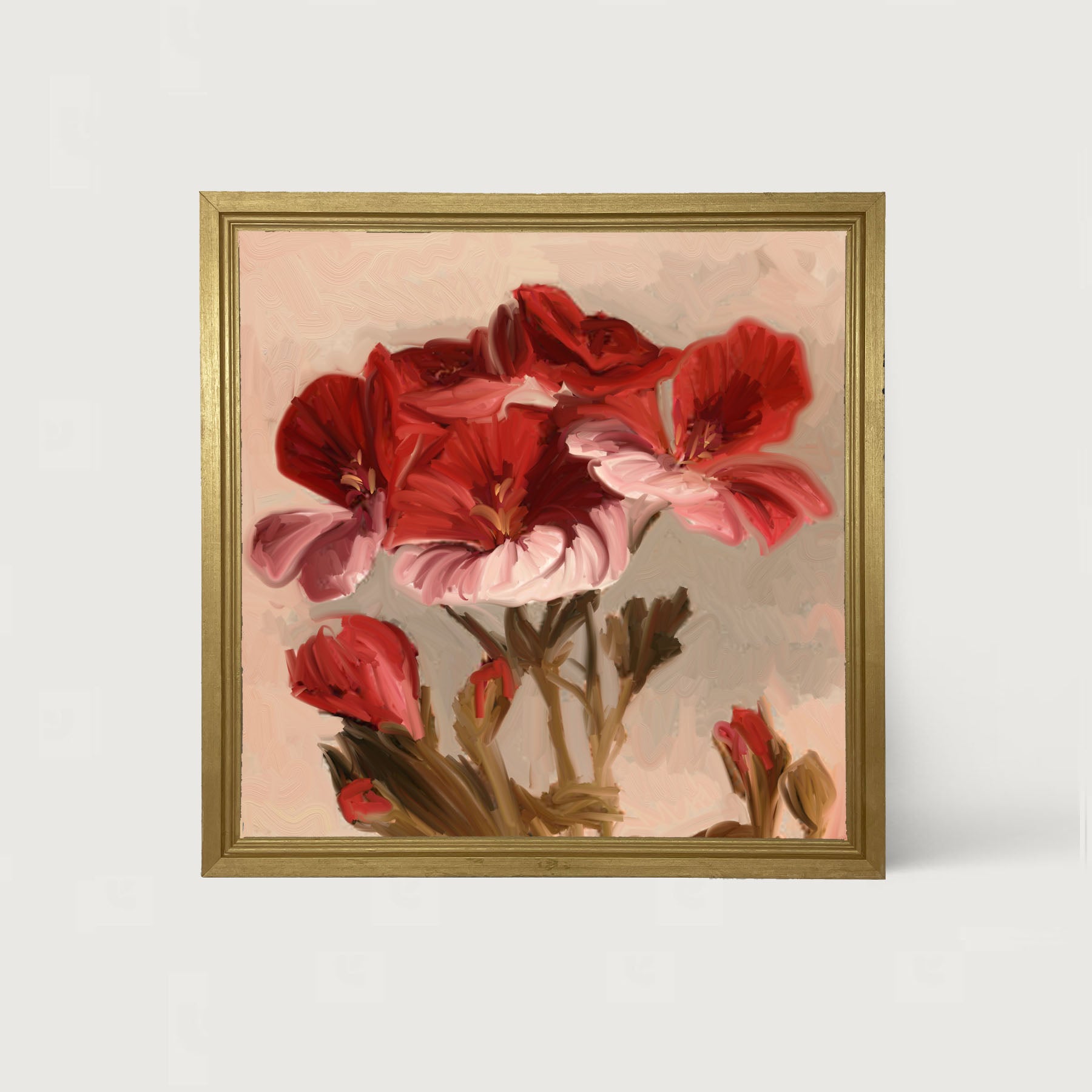 Geranium with Pink Petals - Framed art