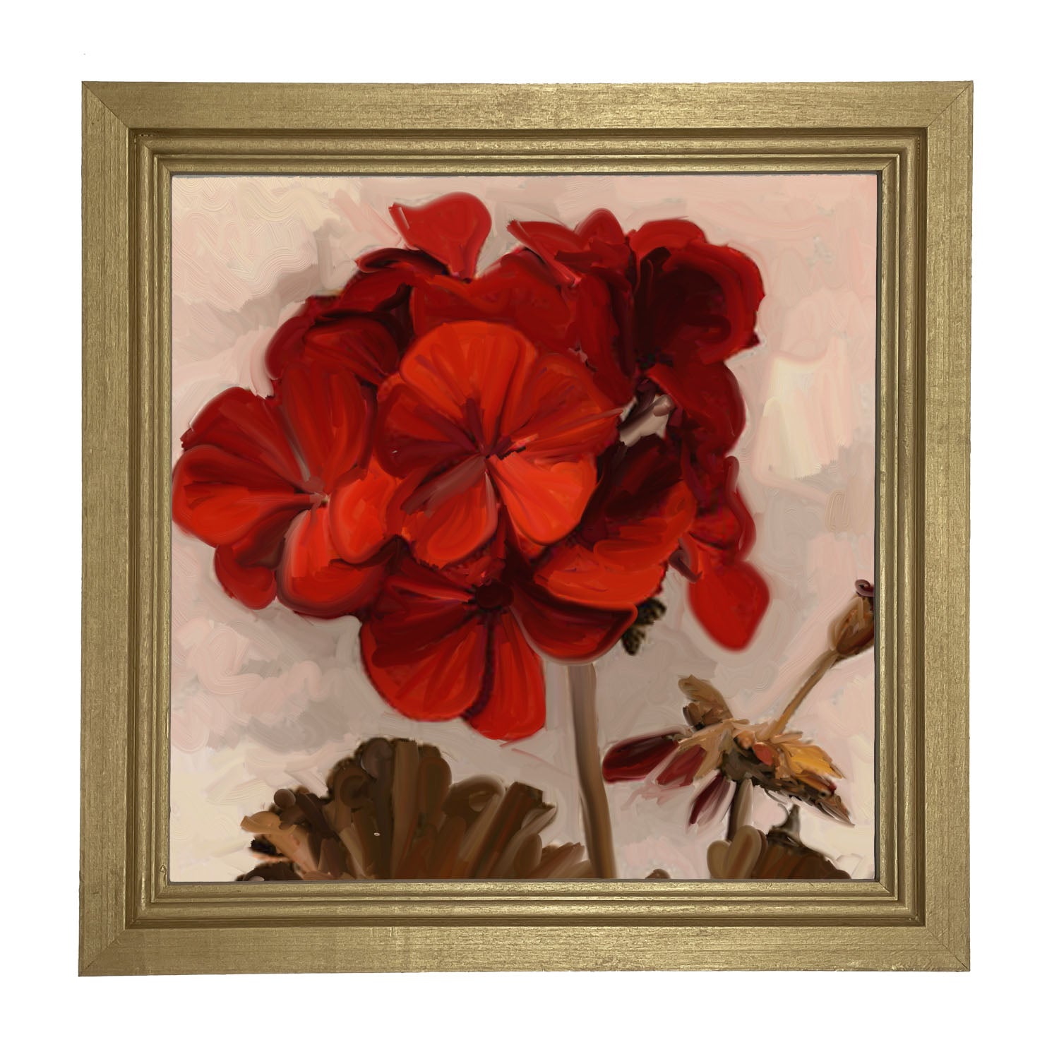 Red Geranium - Framed art