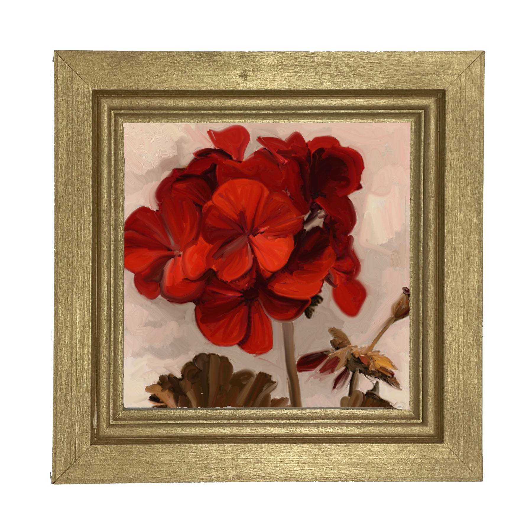 Red Geranium - Framed art