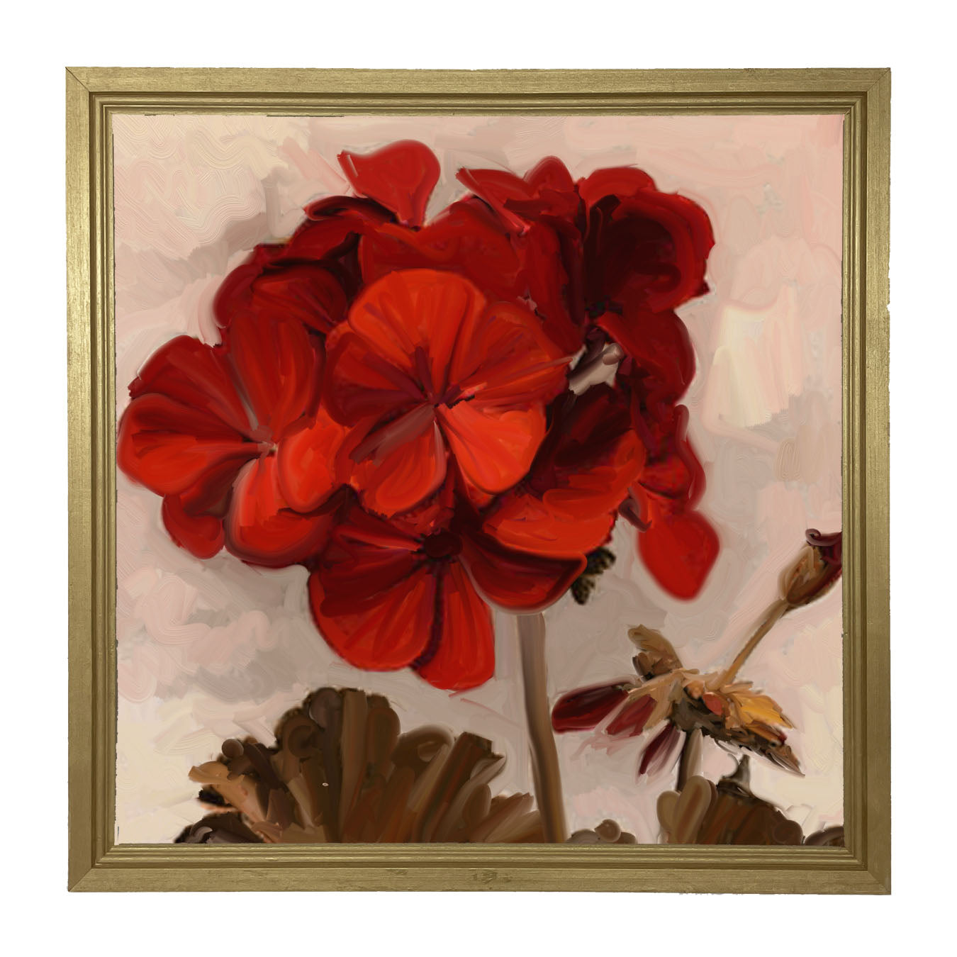 Red Geranium - Framed art