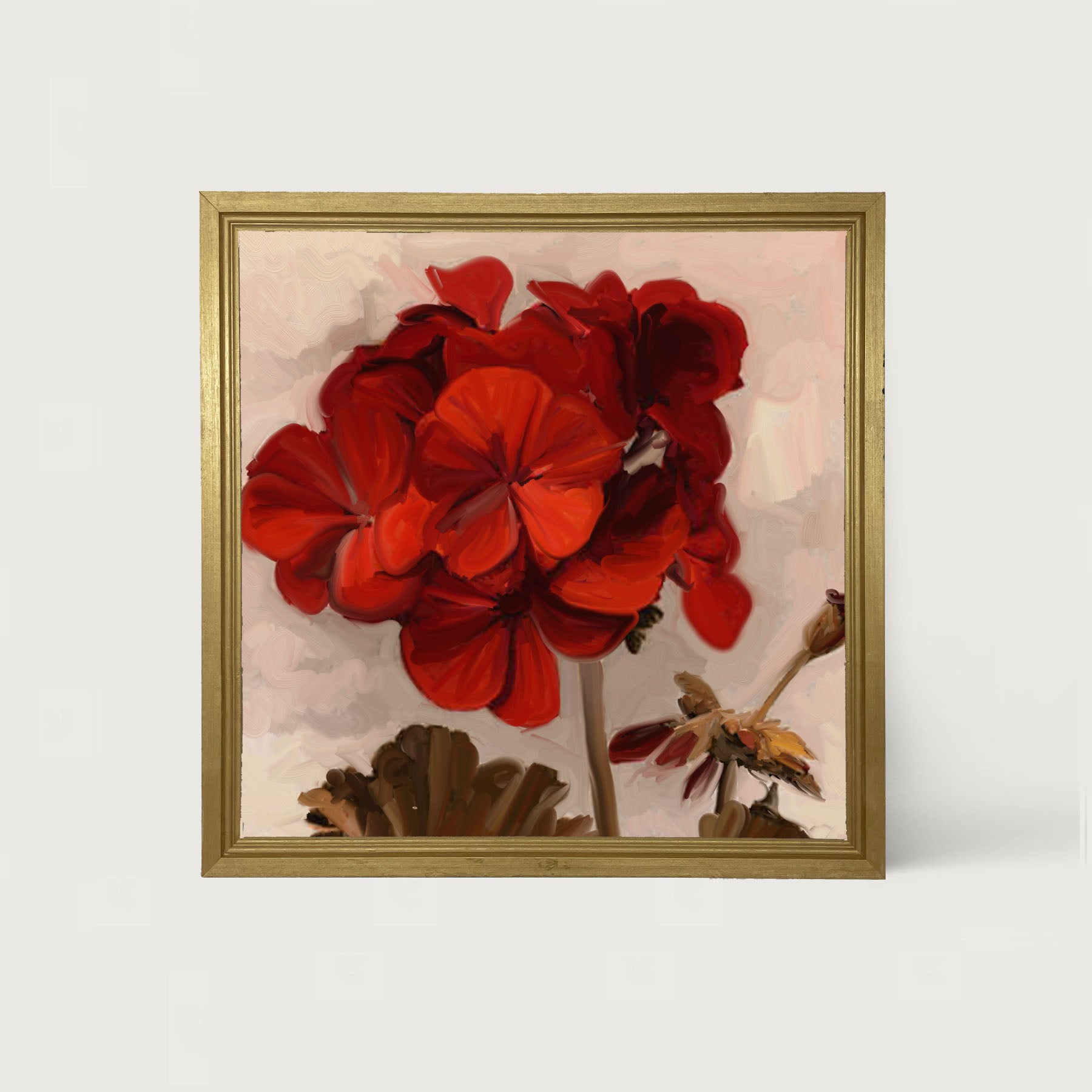 Red Geranium - Framed art