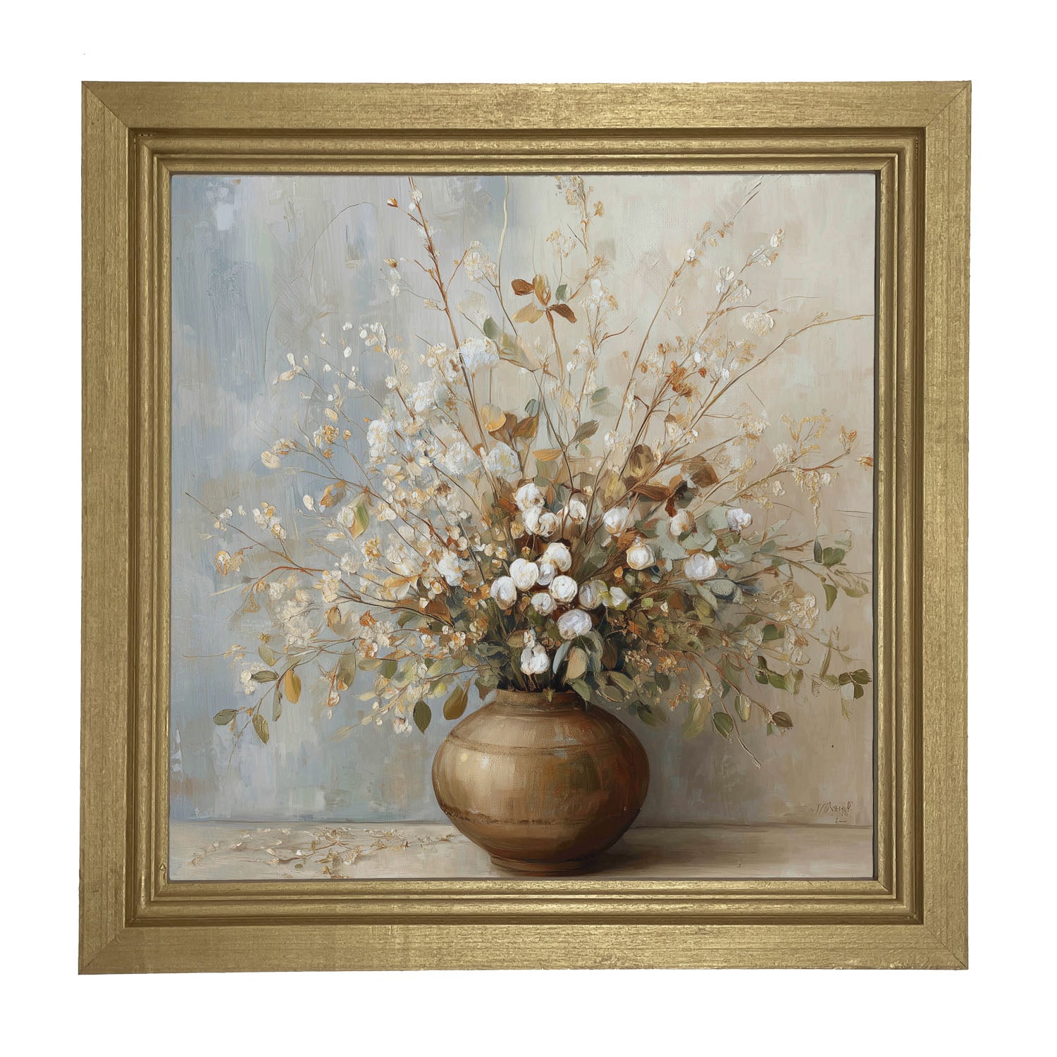 Copper Vase with Rustic Bouquet - Framed Art