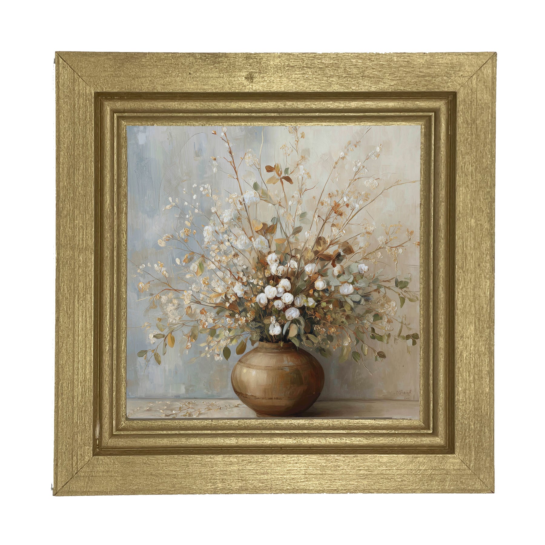 Copper Vase with Rustic Bouquet - Framed Art