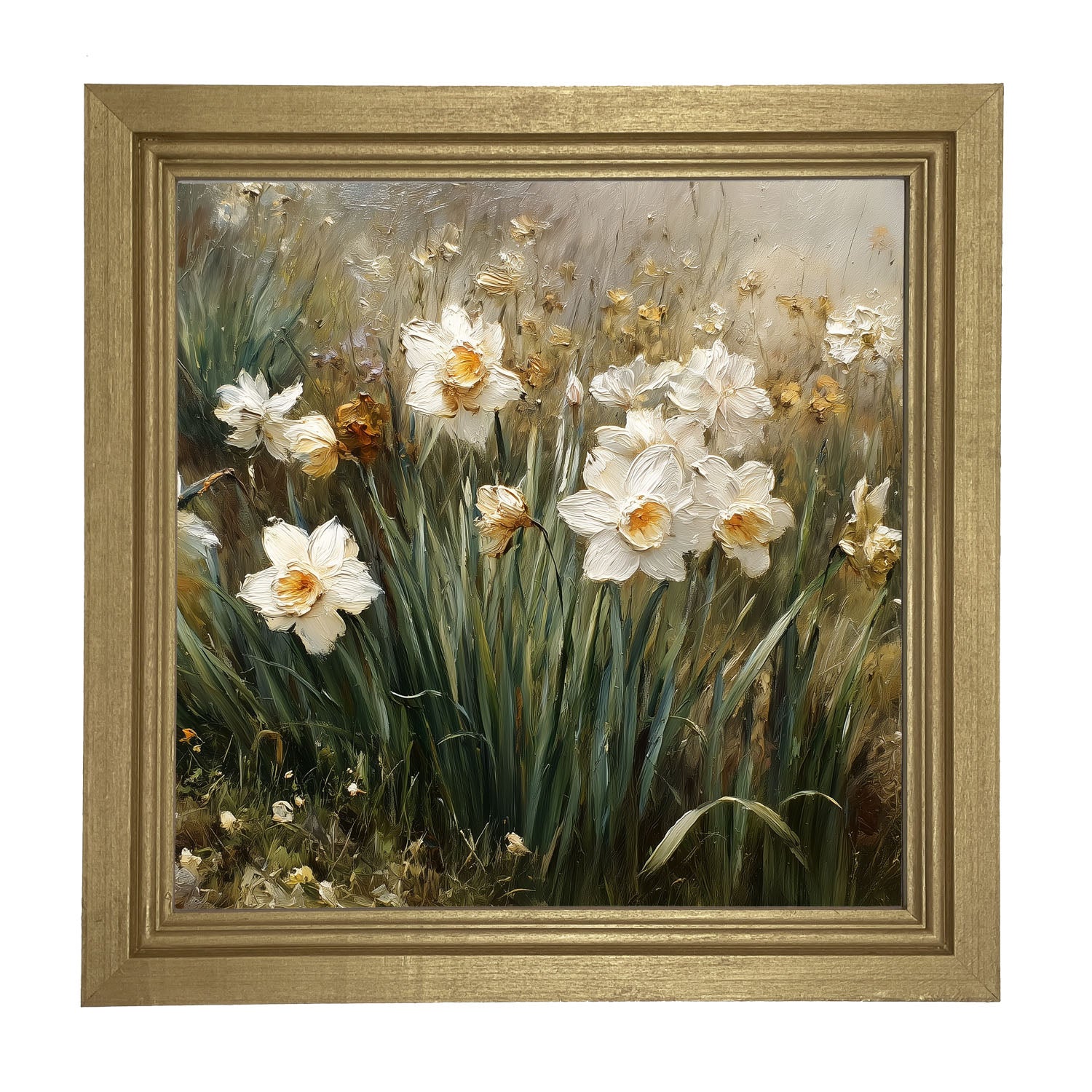Patch of White Daffodils - Framed Art