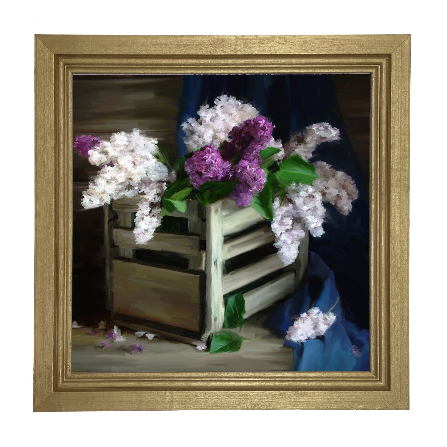 Lilacs in a Crate - Framed art
