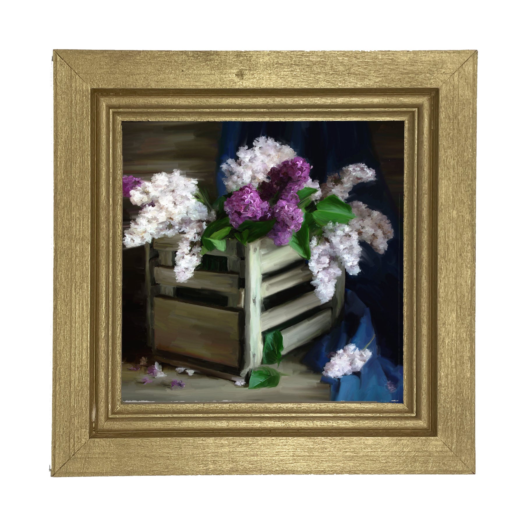 Lilacs in a Crate - Framed art