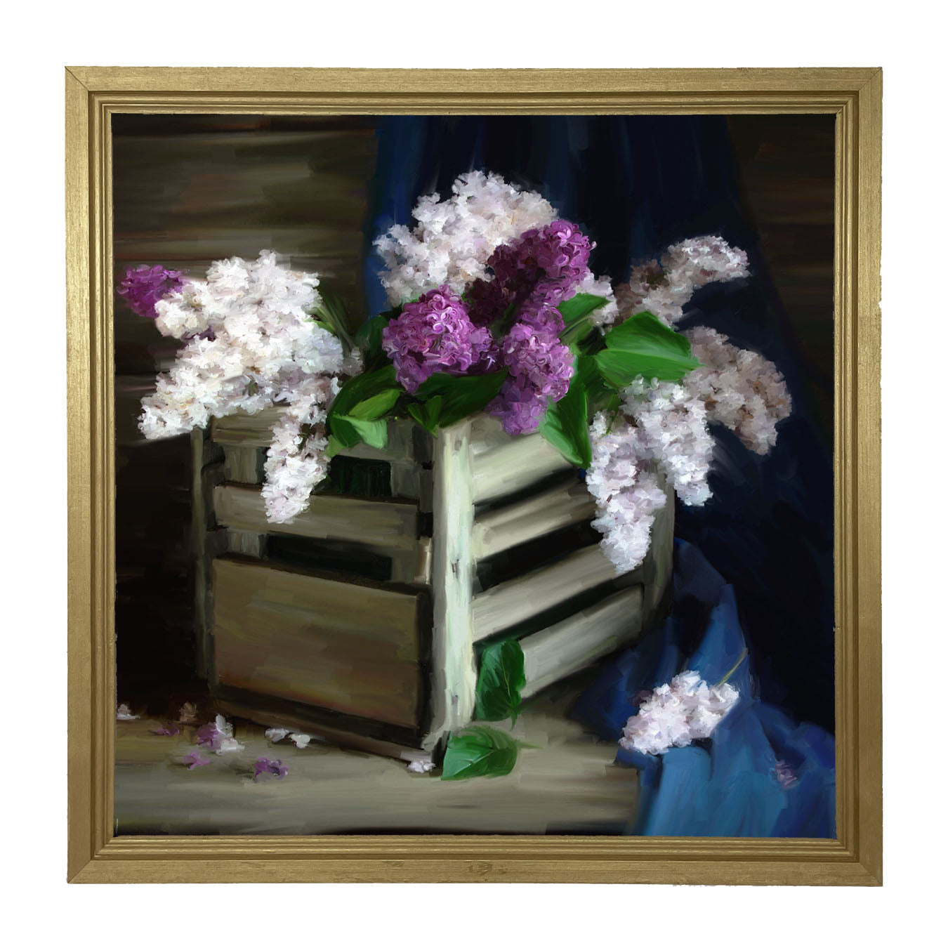 Lilacs in a Crate - Framed art