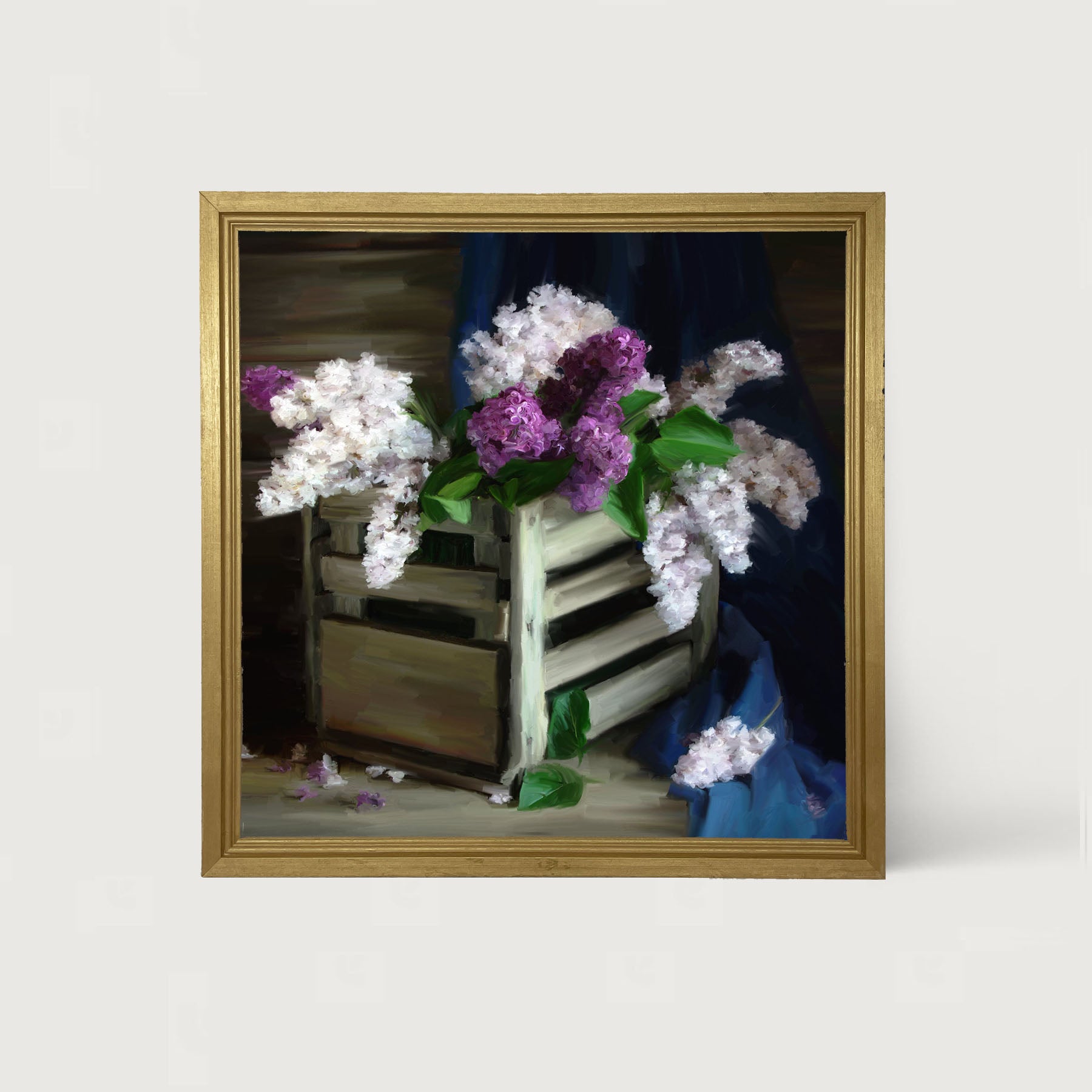 Lilacs in a Crate - Framed art