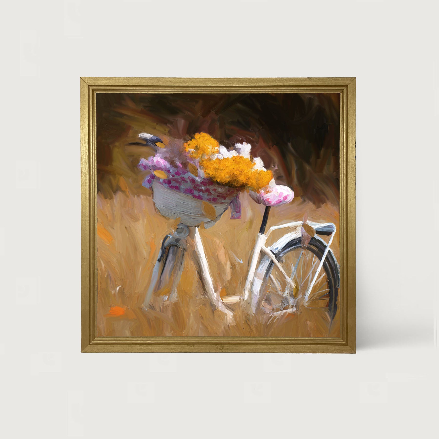 Flower Bouquet on Bike - Framed art