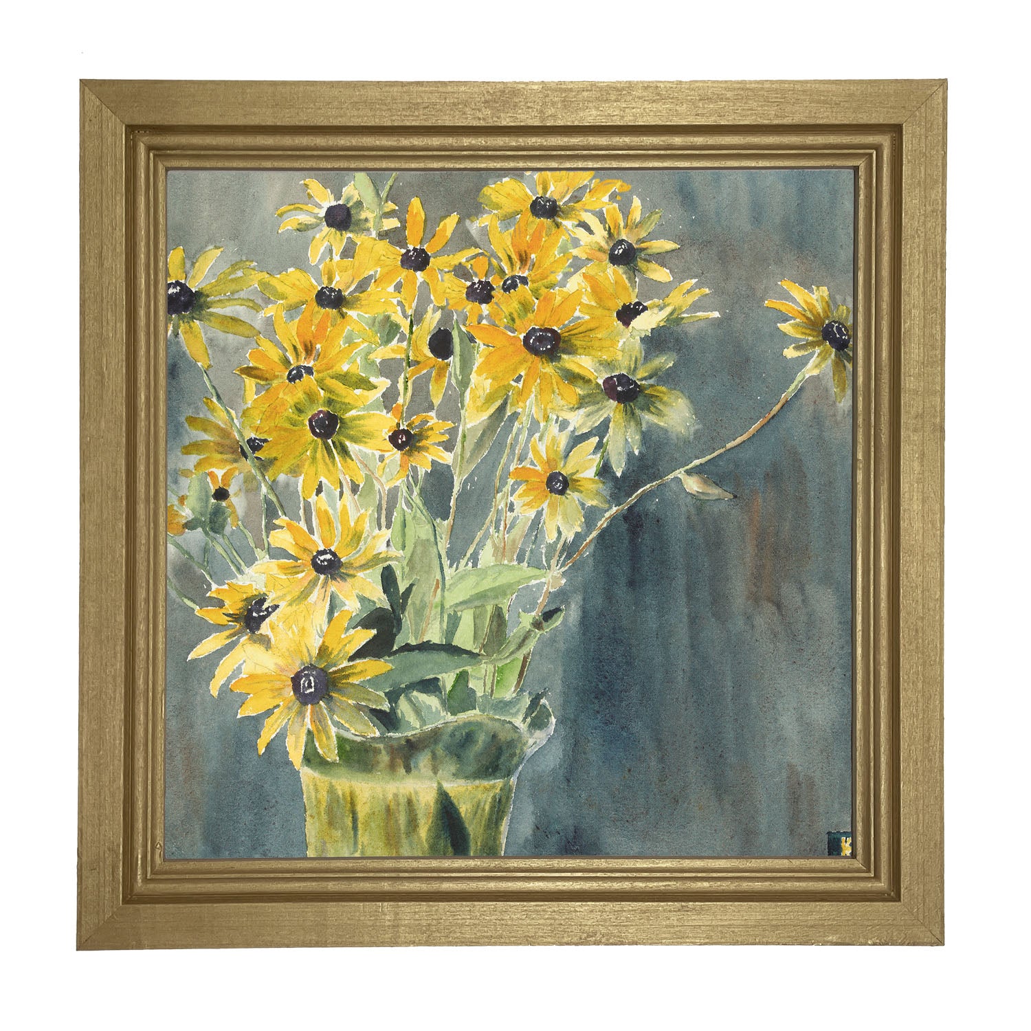 Watercolor Black Eyed Susans - Framed art