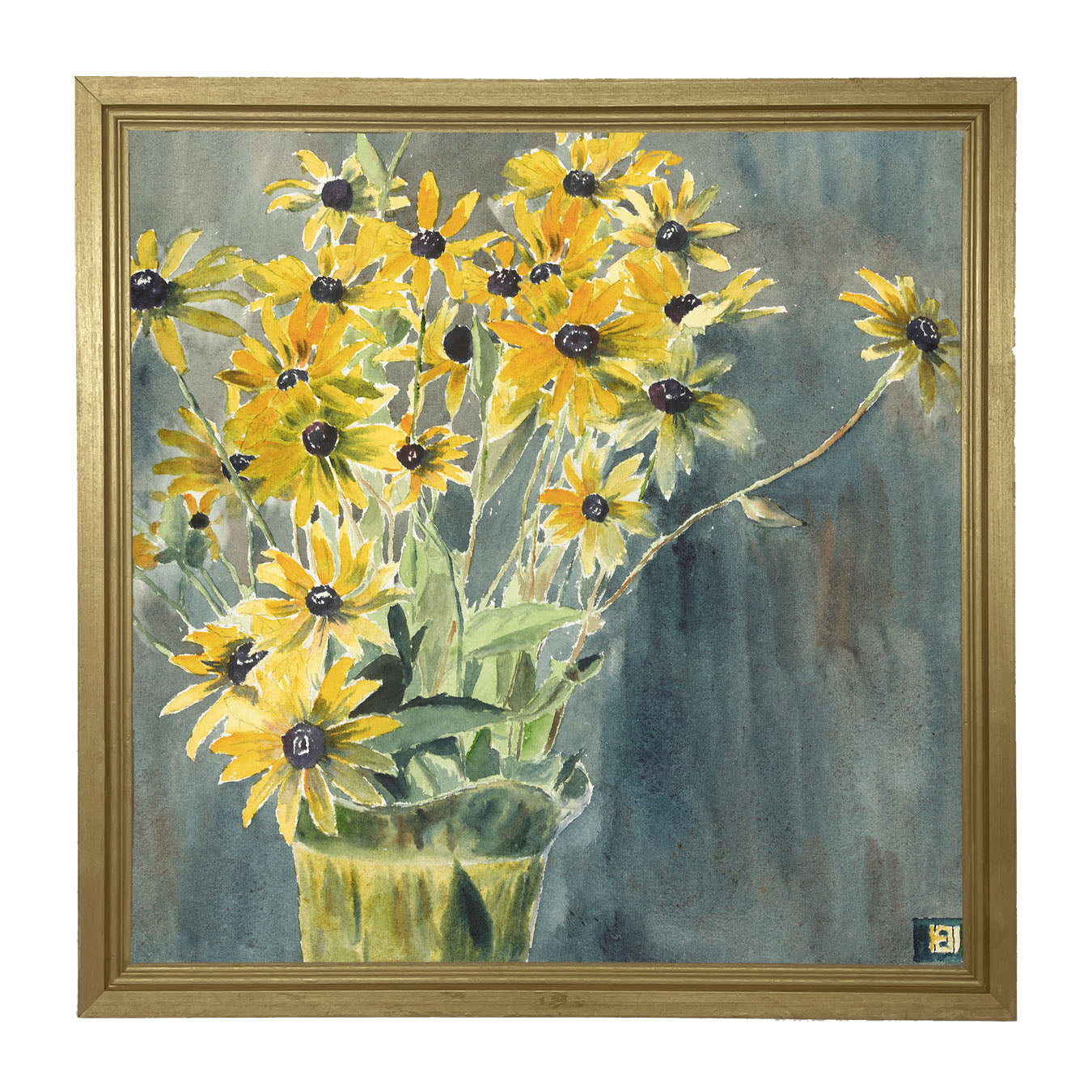 Watercolor Black Eyed Susans - Framed art
