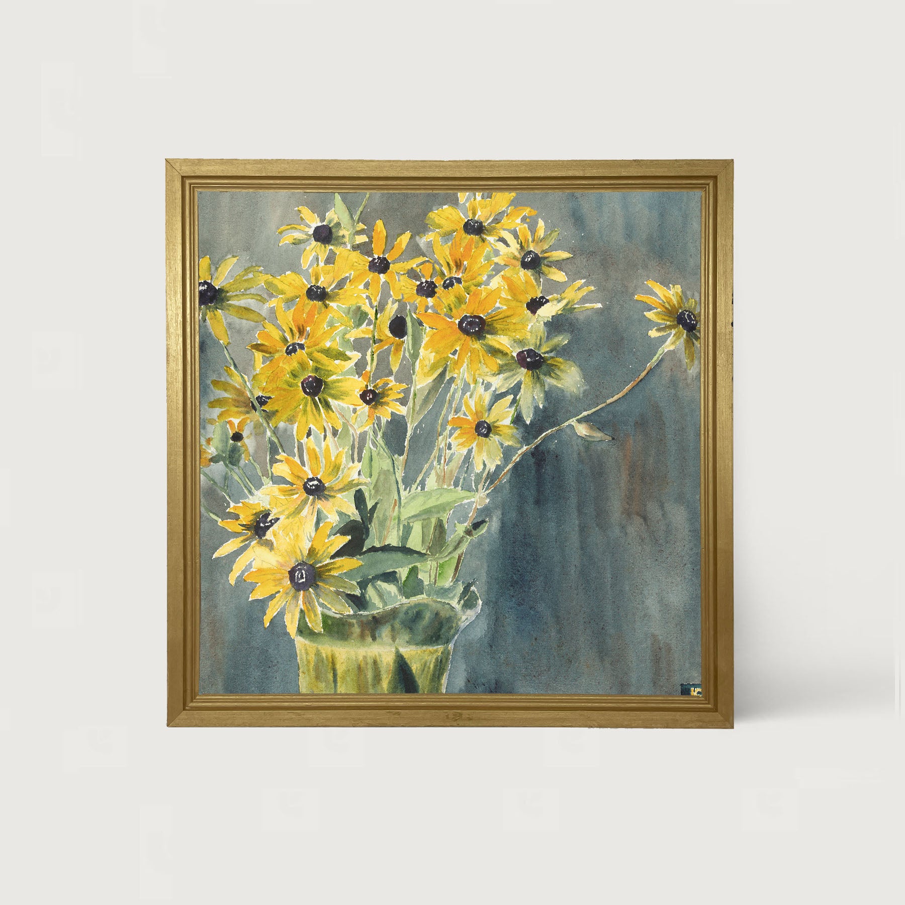 Watercolor Black Eyed Susans - Framed art