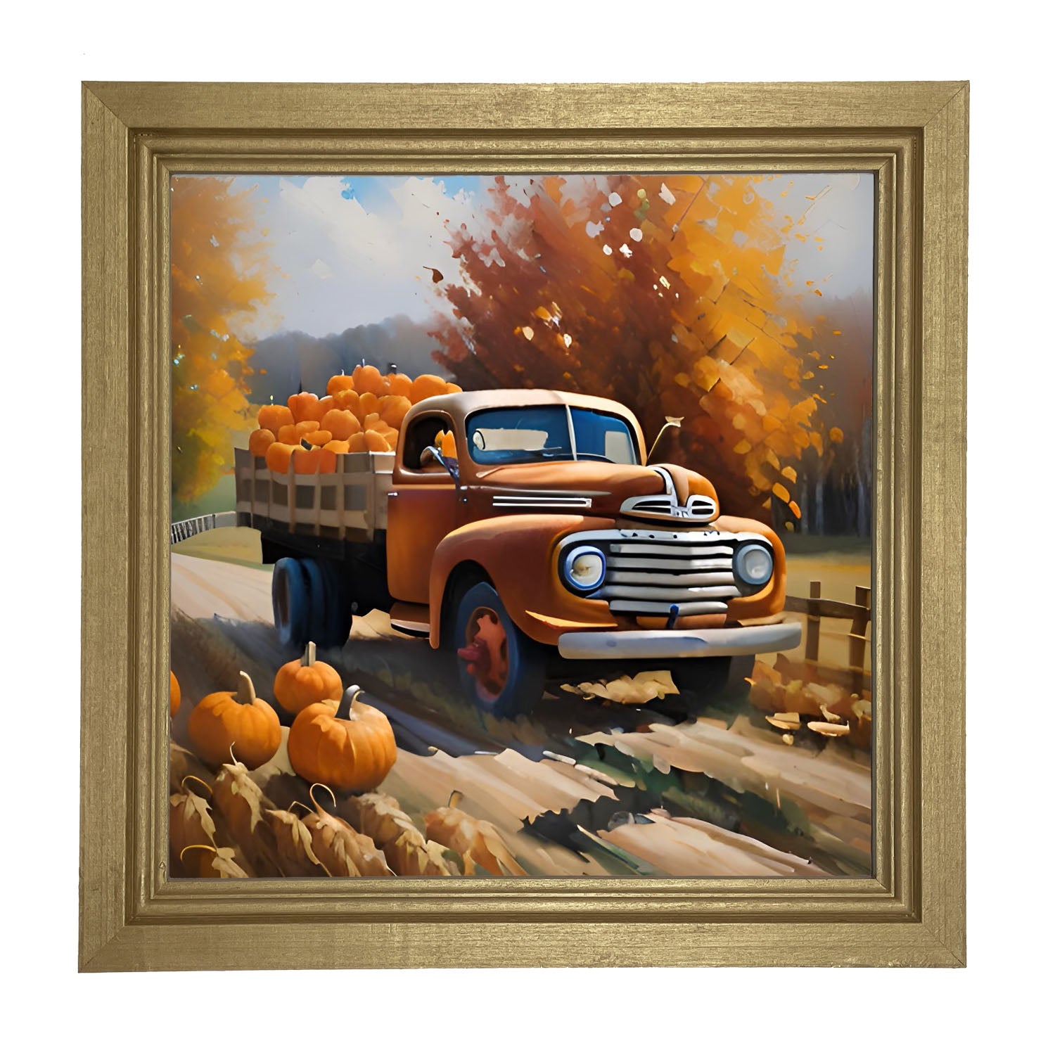 Stakebed of Pumpkins - Framed art
