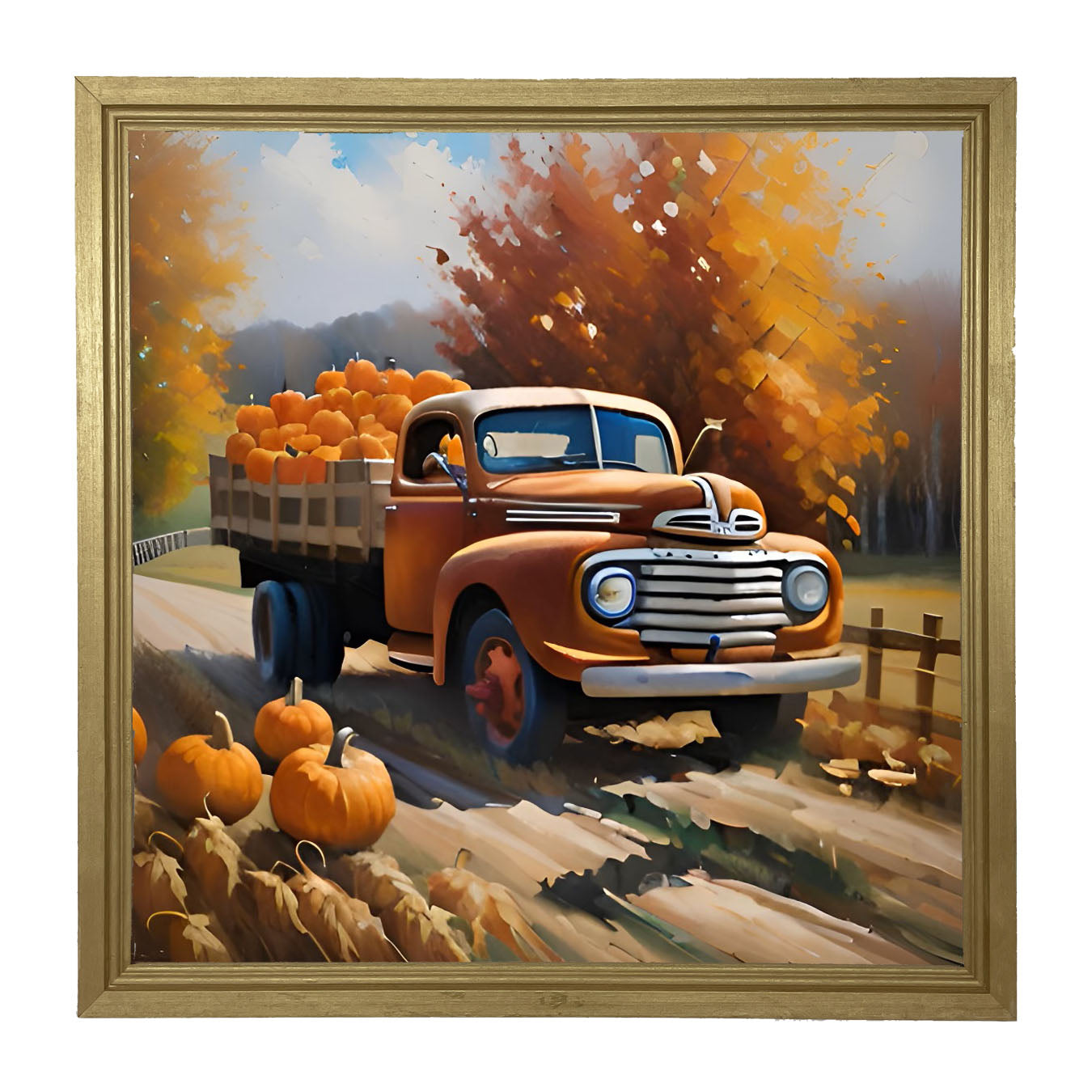 Stakebed of Pumpkins - Framed art