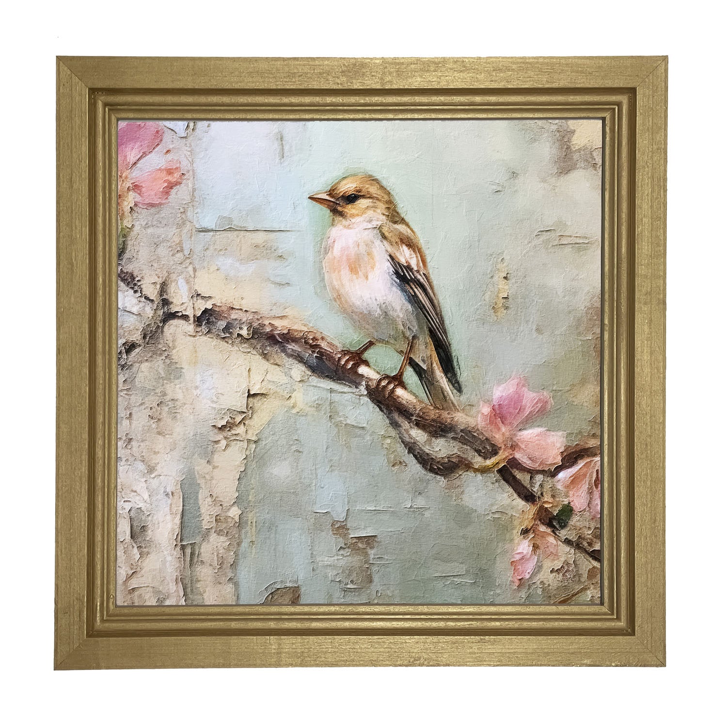 Bird on branch - Framed art