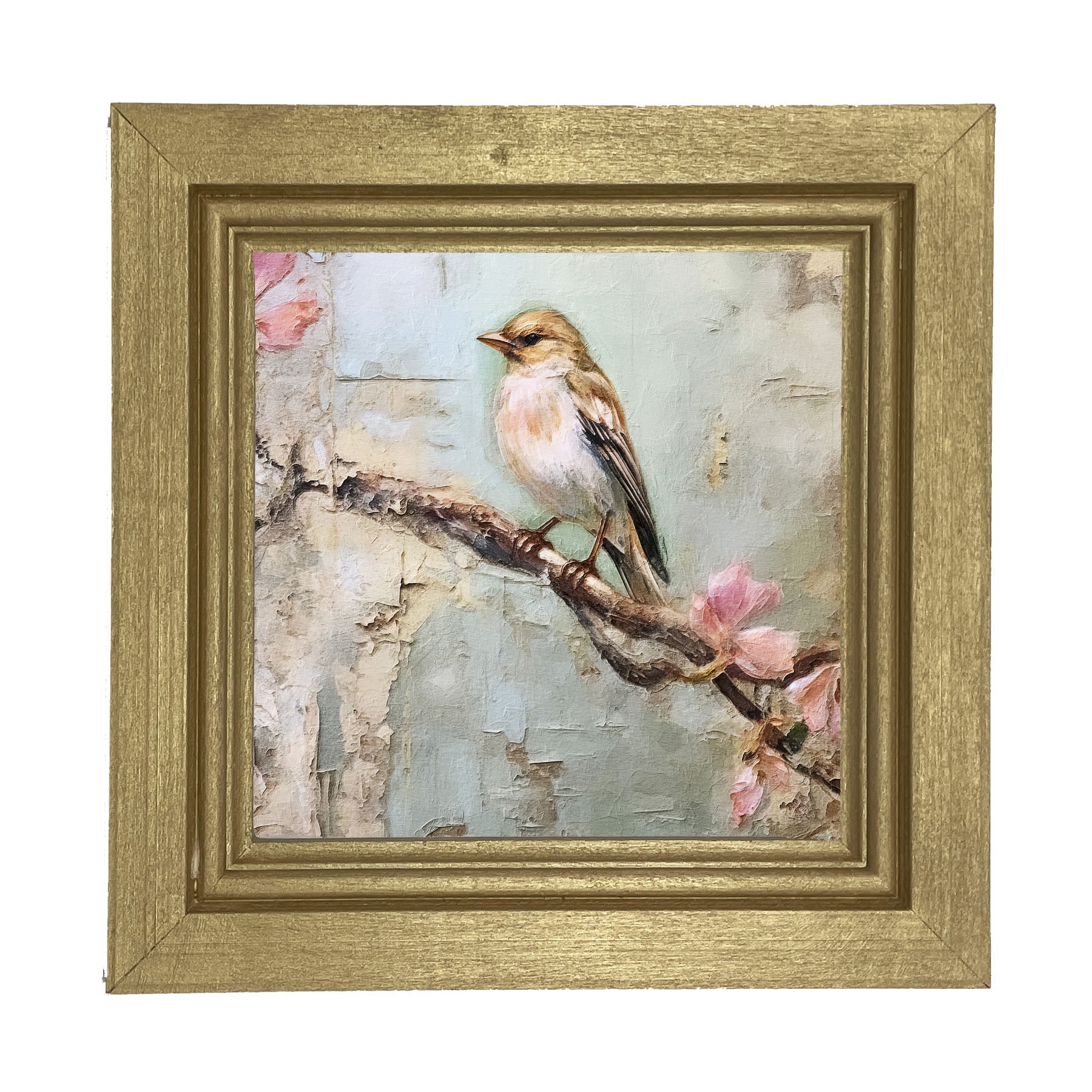 Bird on branch - Framed art