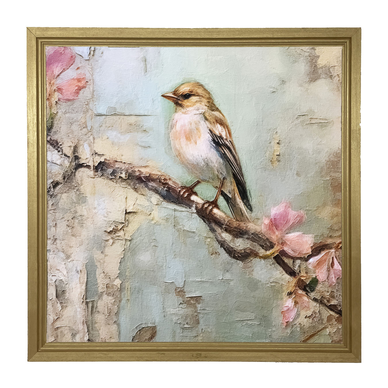 Bird on branch - Framed art