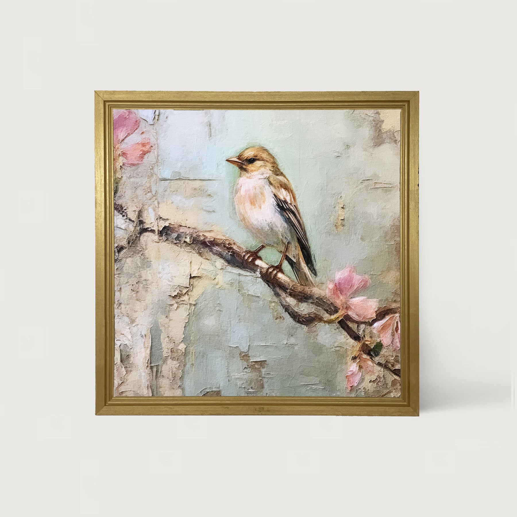 Bird on branch - Framed art