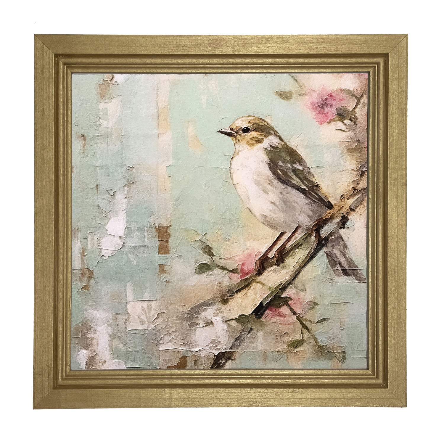 Small white-breasted bird - Framed Art
