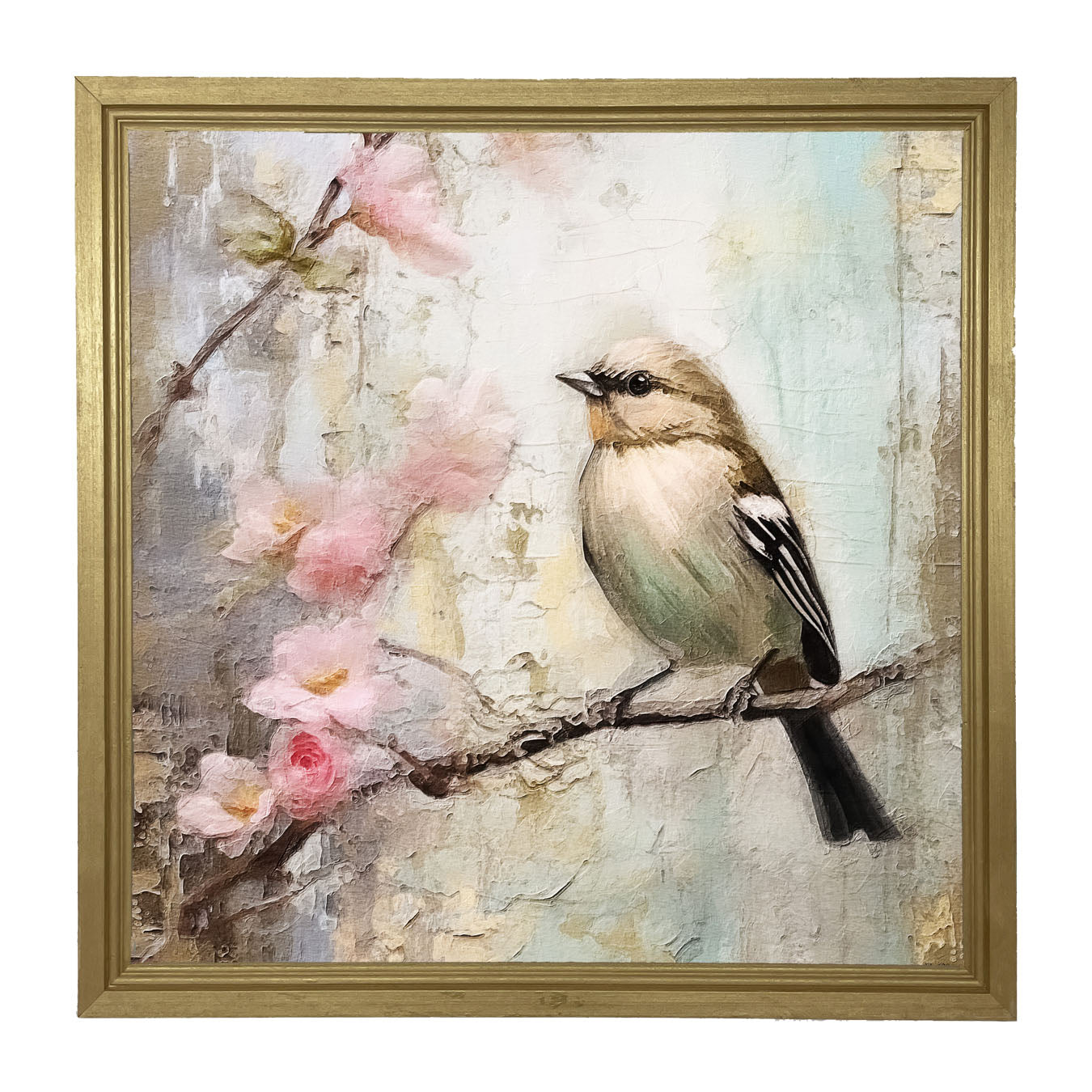 Small bird on branch - Framed Art