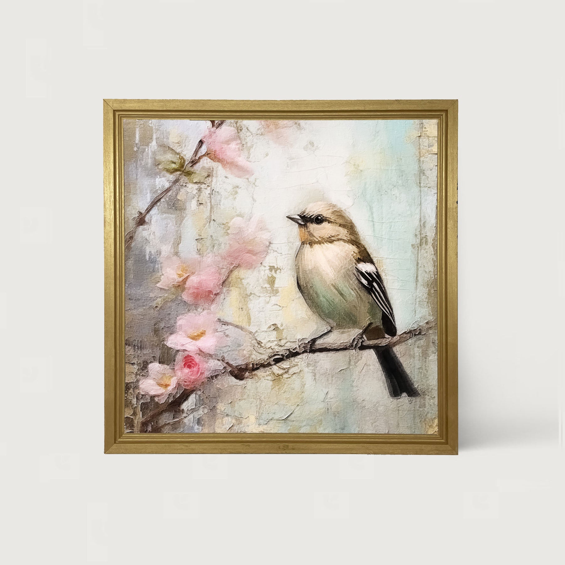 Small bird on branch - Framed Art