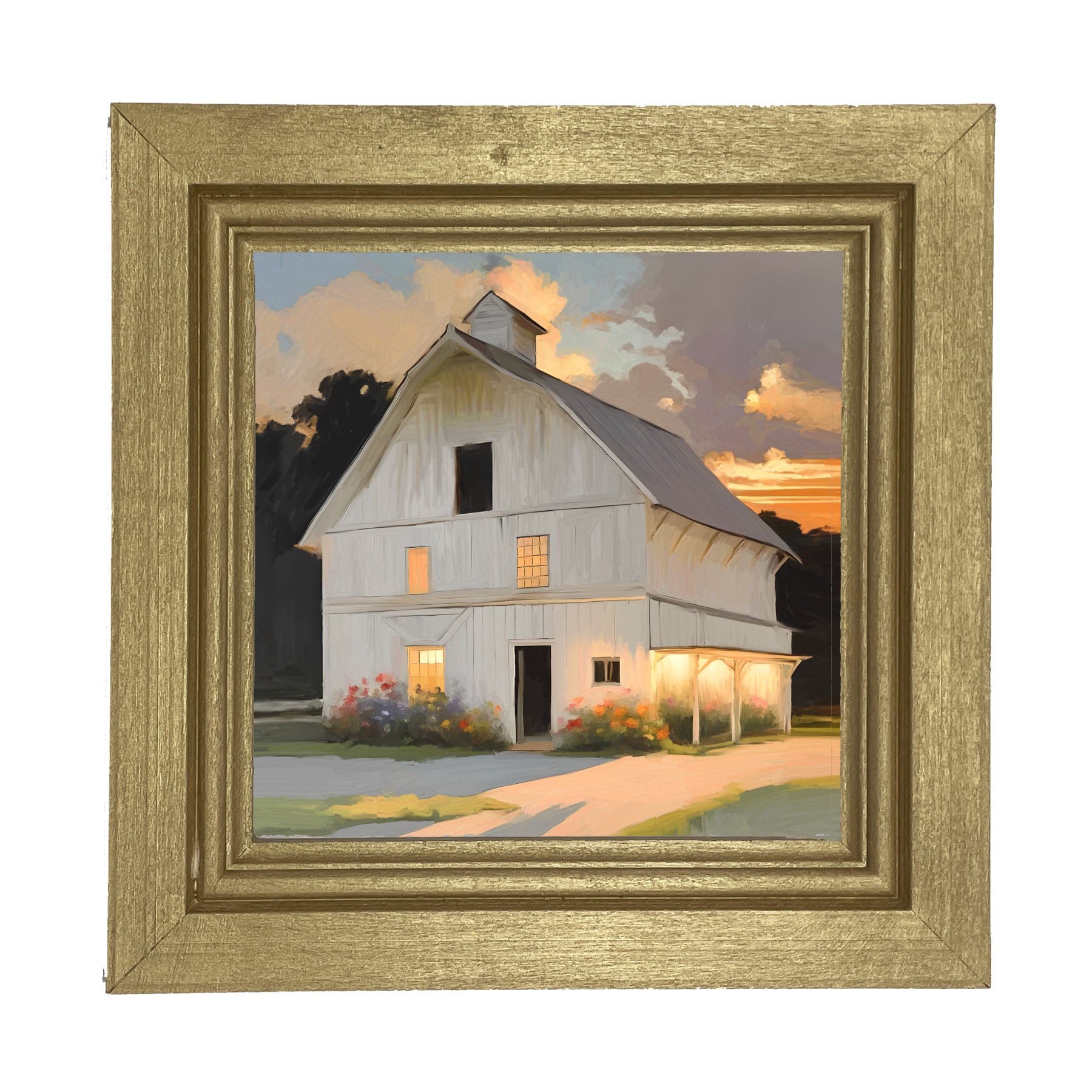 Barn at Sunset - Framed art
