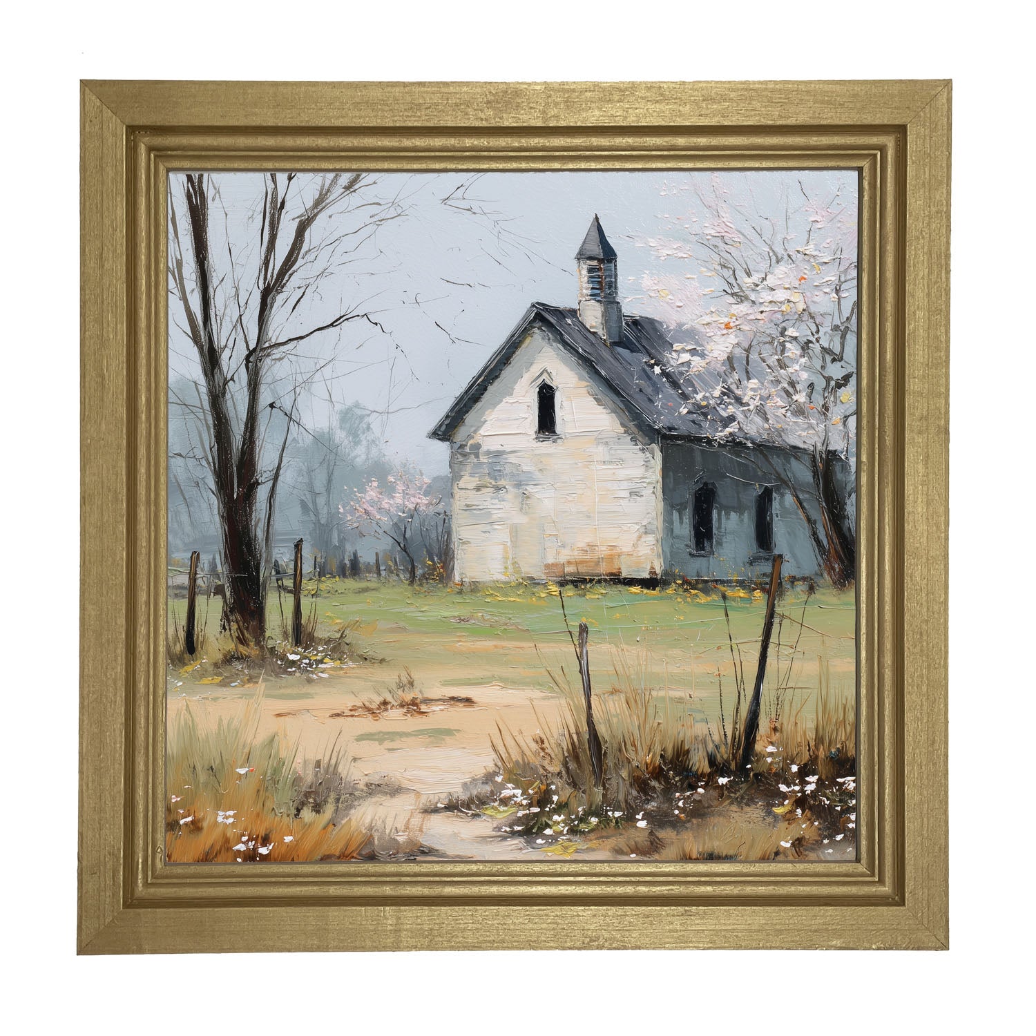 Country Church in Autumn - Framed Art