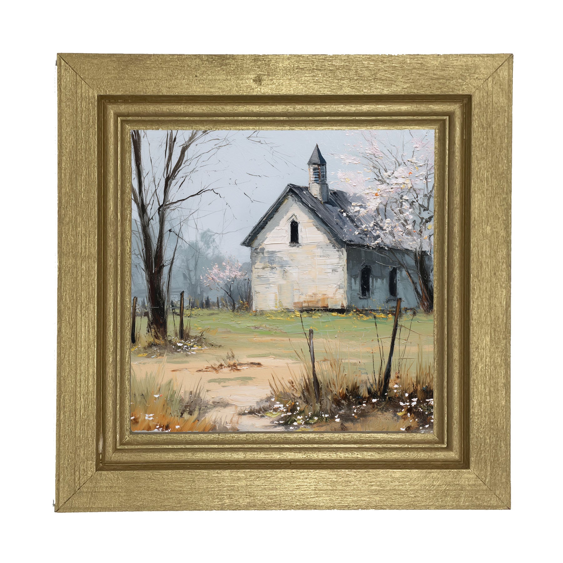 Country Church in Autumn - Framed Art
