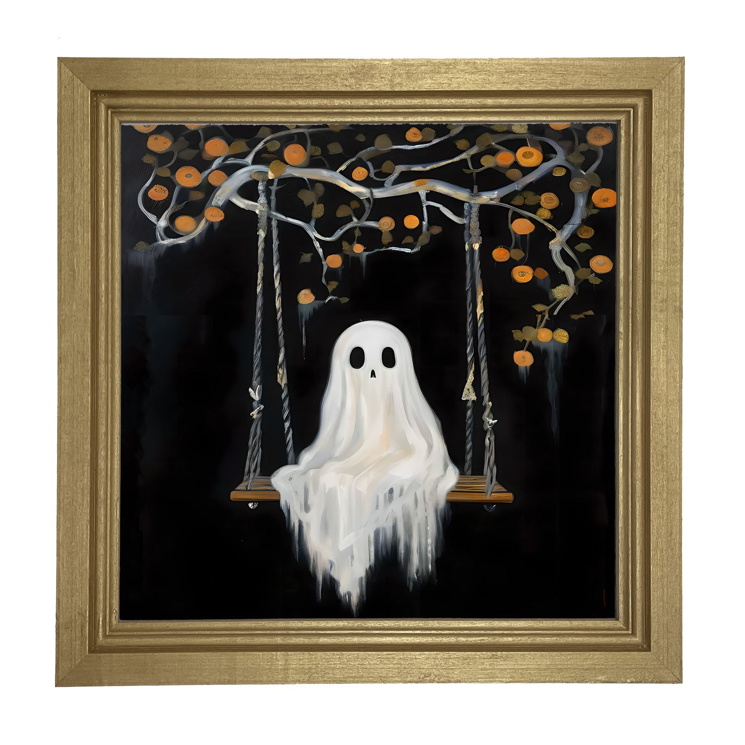 Ghost on a swing - Framed art