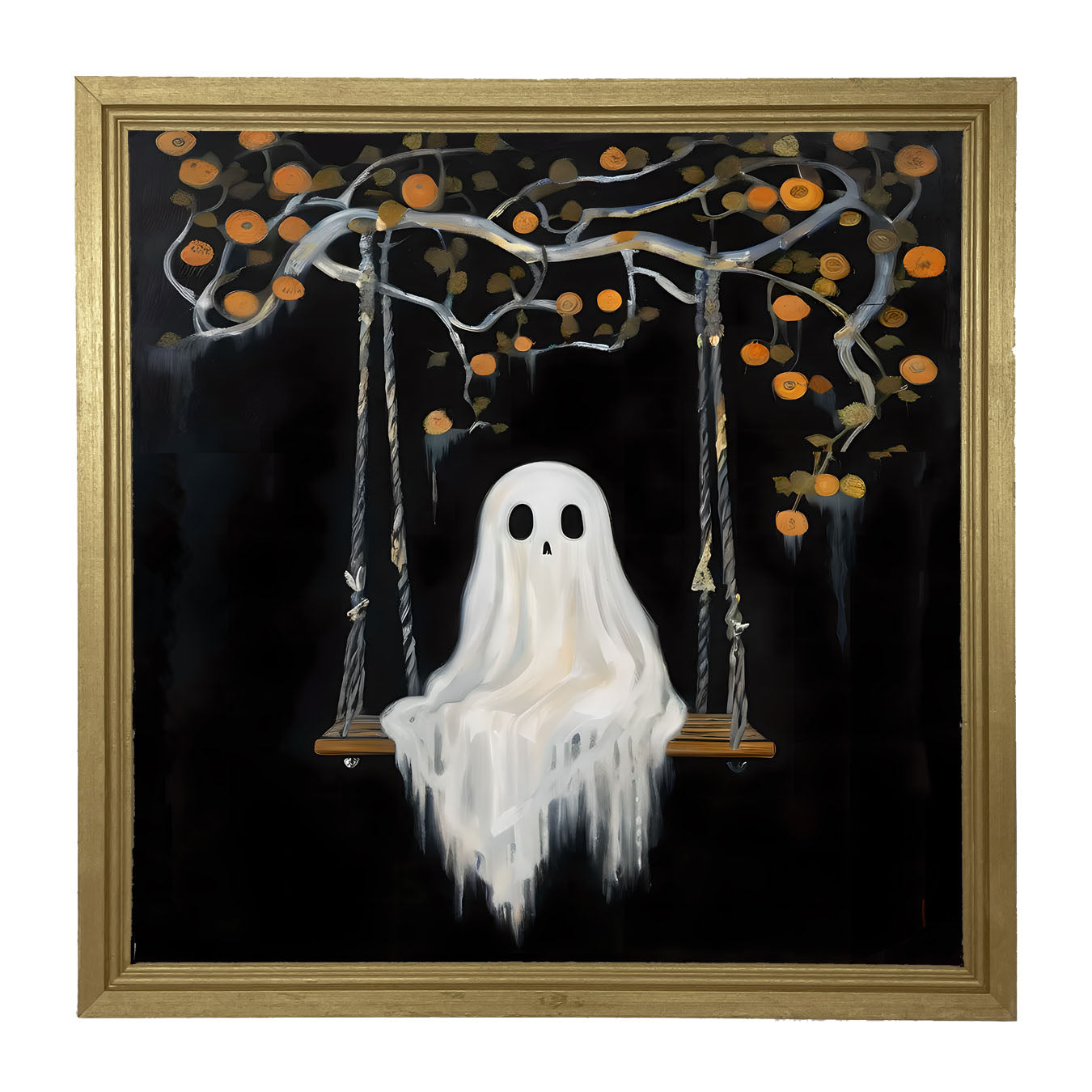 Ghost on a swing - Framed art