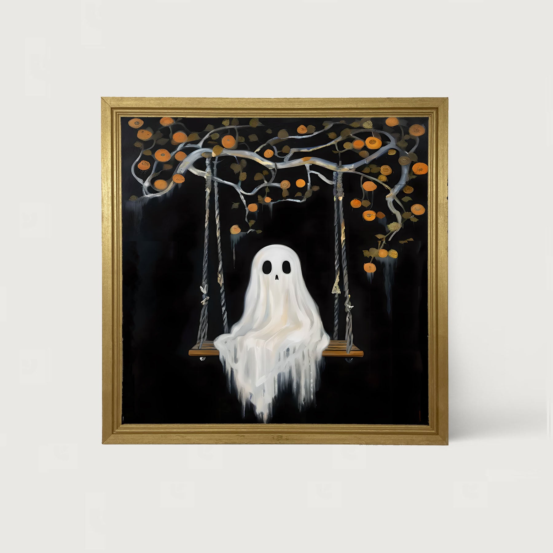 Ghost on a swing - Framed art