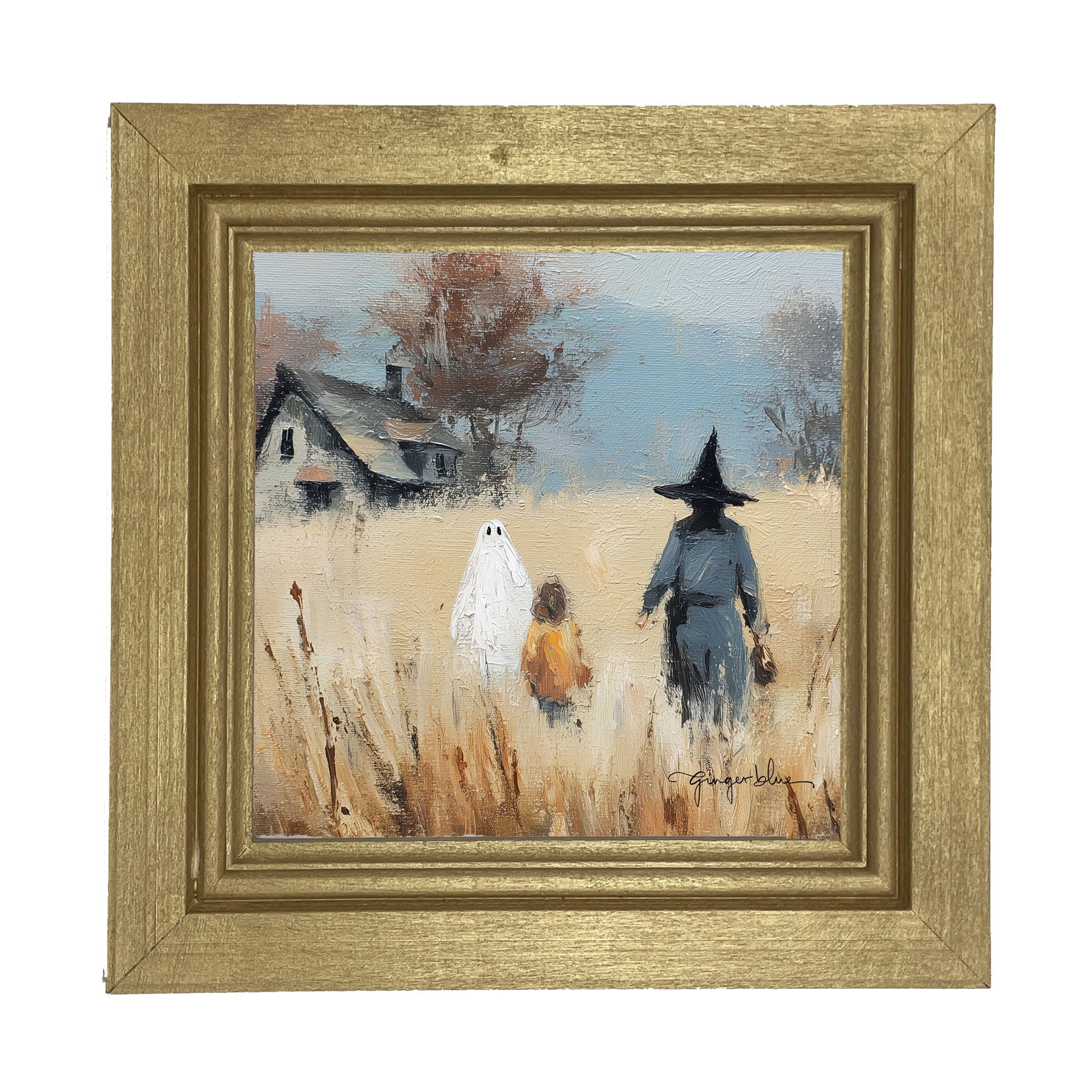 Trick or Treating in the Country - Framed Art