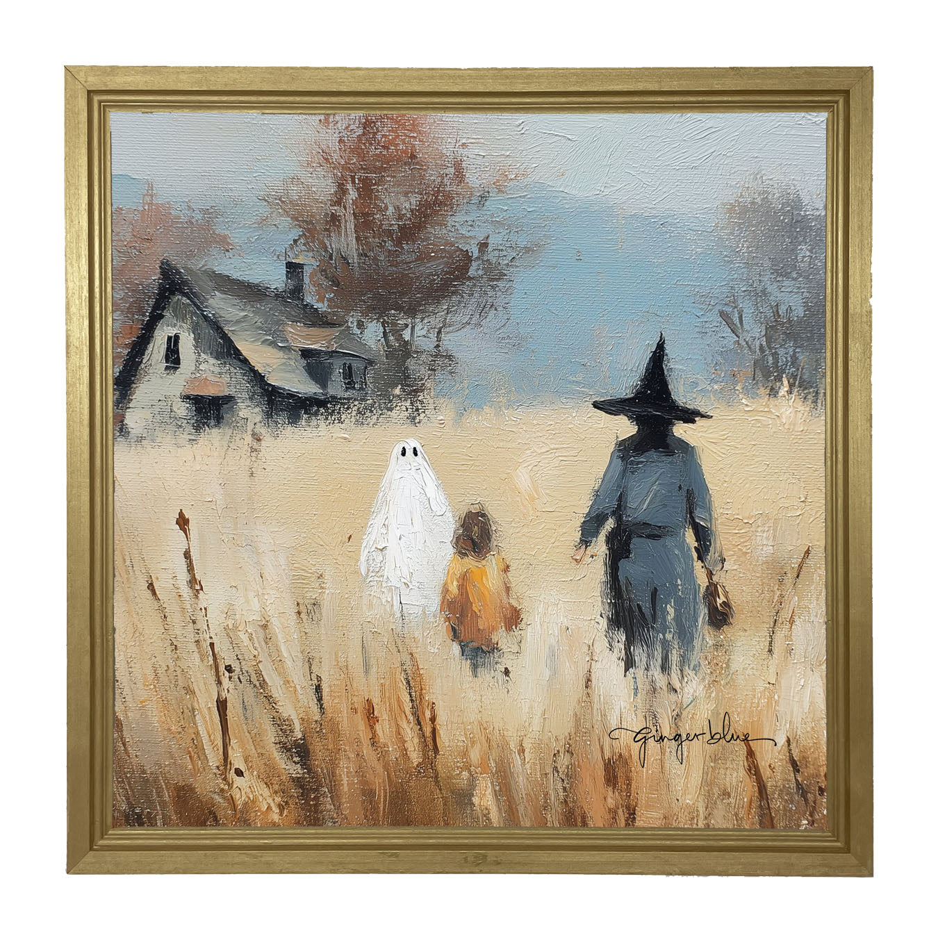 Trick or Treating in the Country - Framed Art