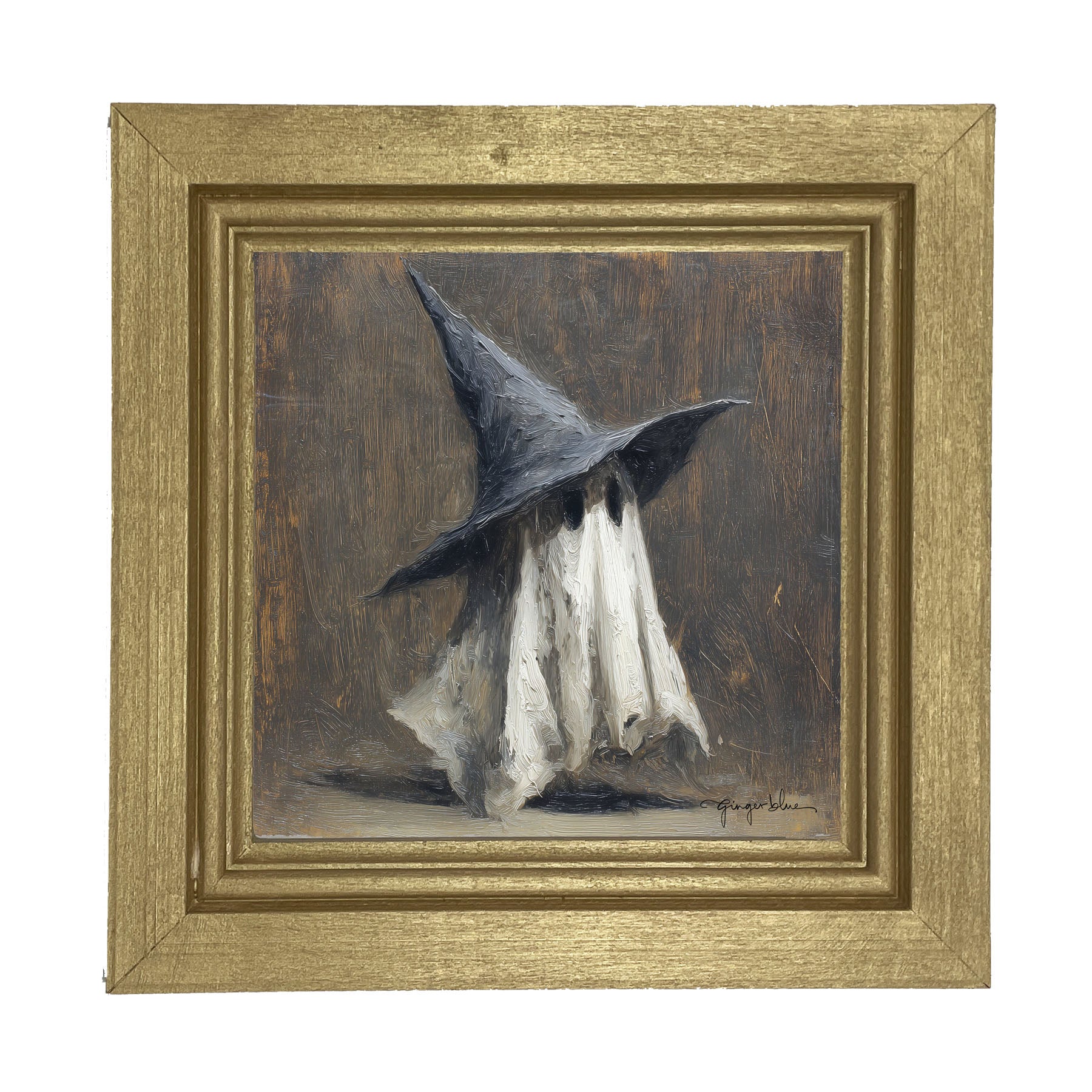 Witch Hat Ghost - Framed Art