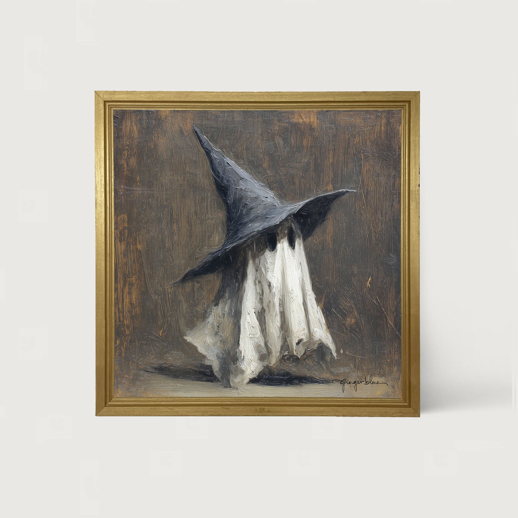 Witch Hat Ghost - Framed Art