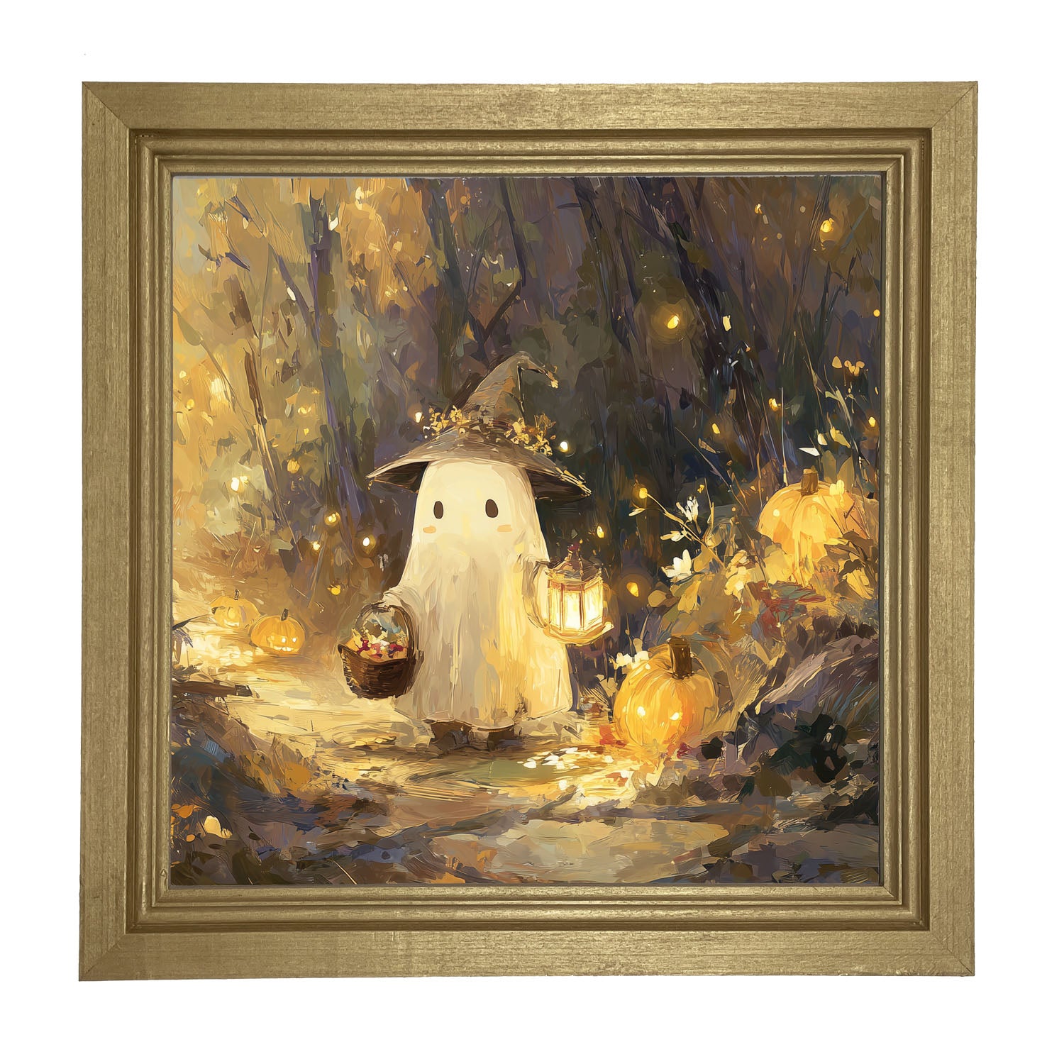 Halloween Friends - Ghost on Path - Framed Art