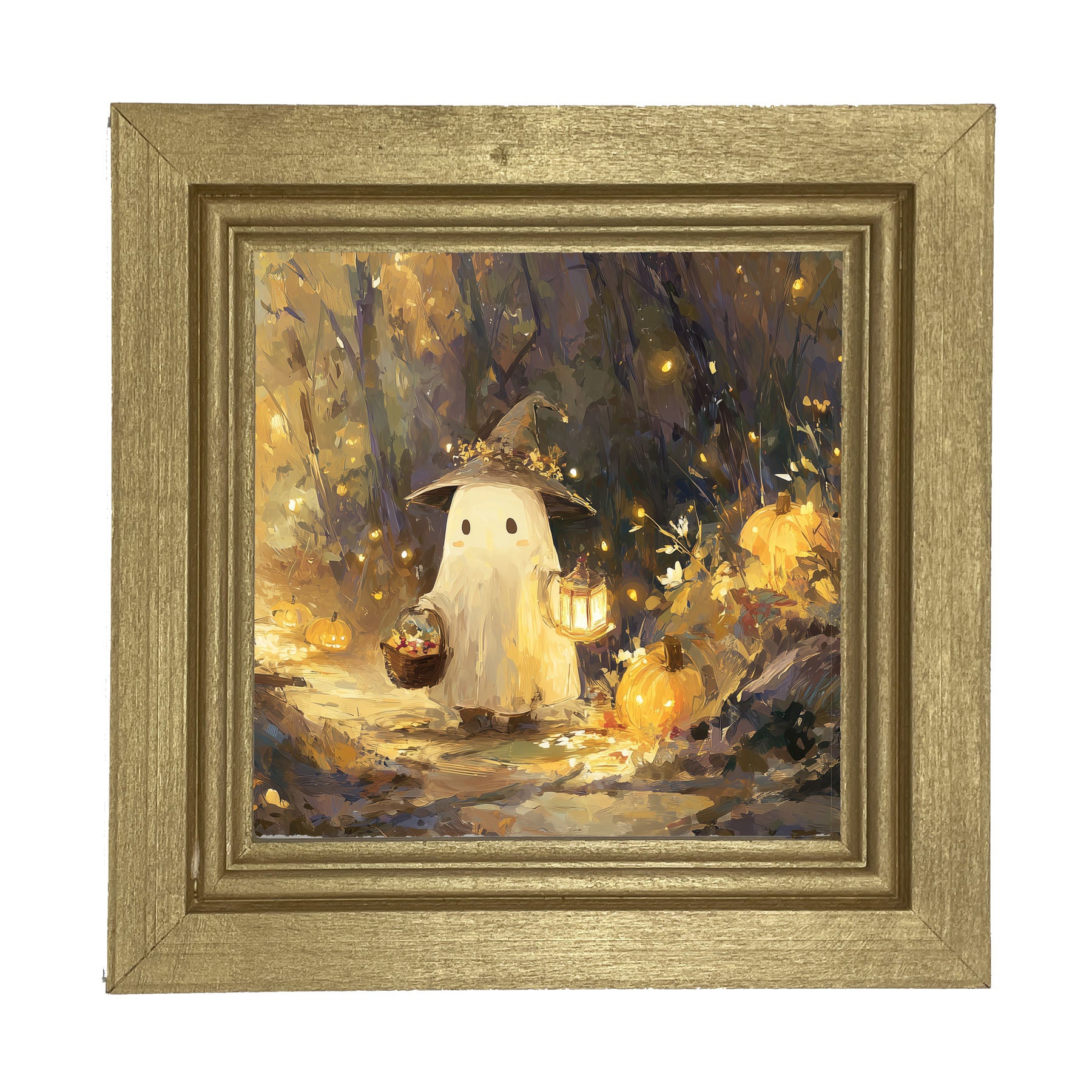 Halloween Friends - Ghost on Path - Framed Art
