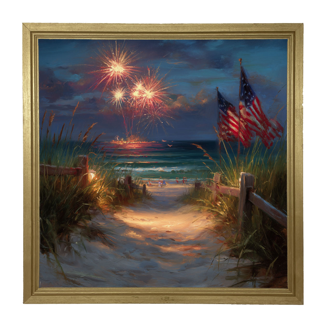 Sandy Path Fireworks - Framed Art