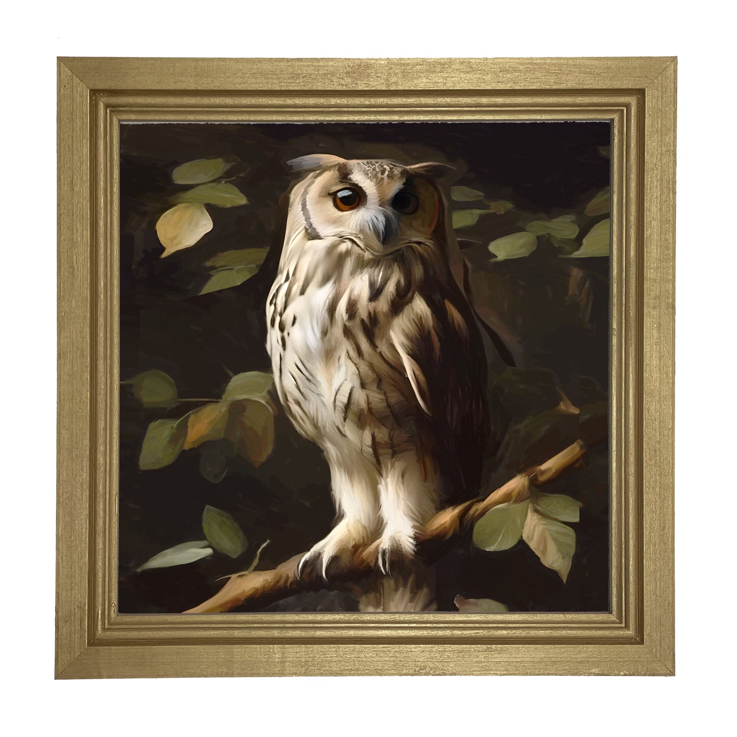 Gray and White Owl - Framed Art