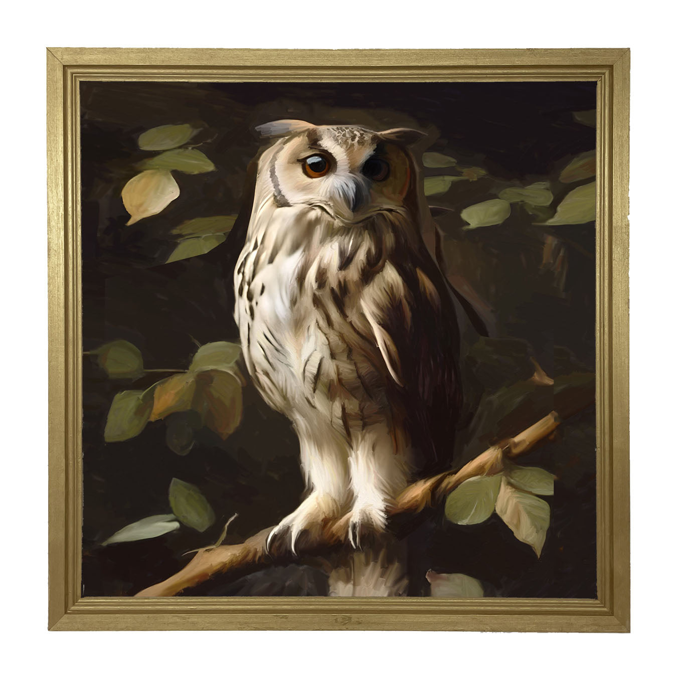 Gray and White Owl - Framed Art
