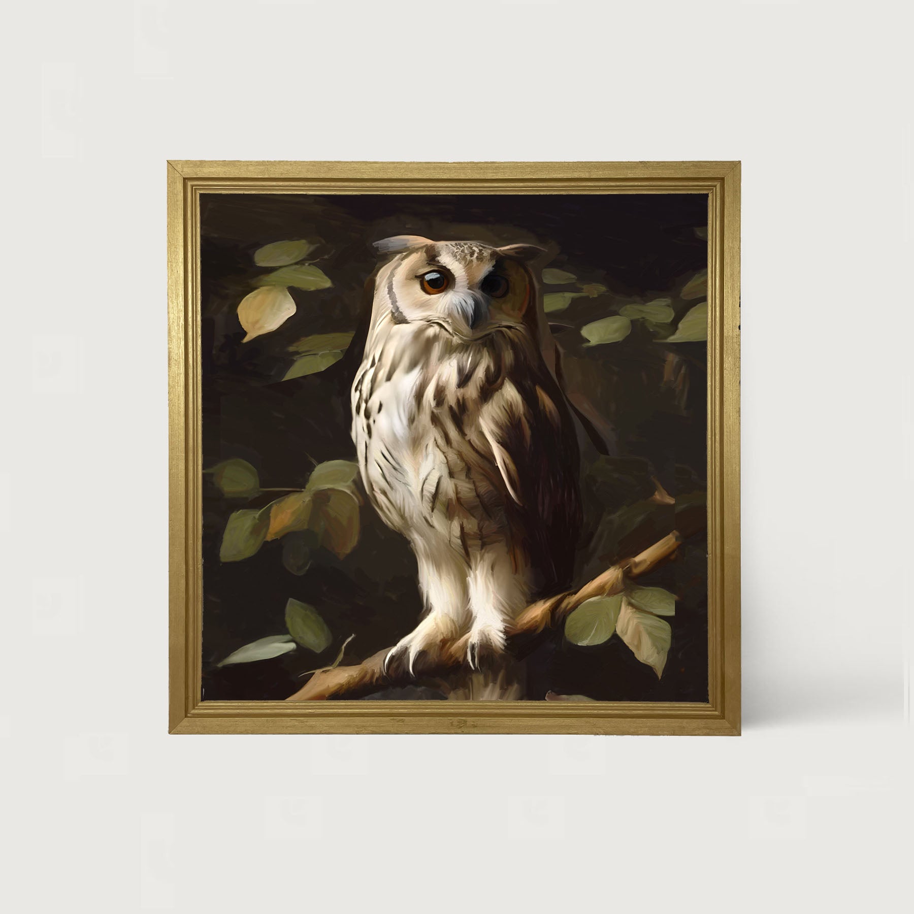 Gray and White Owl - Framed Art