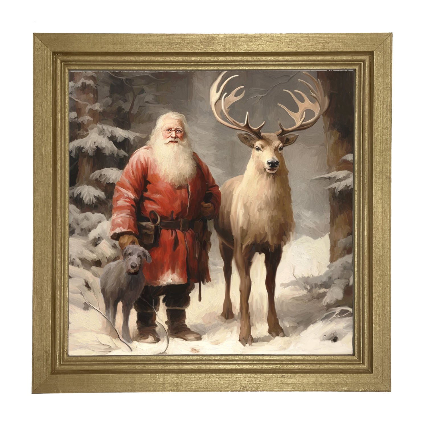 Winter Forest Santa - Framed Art