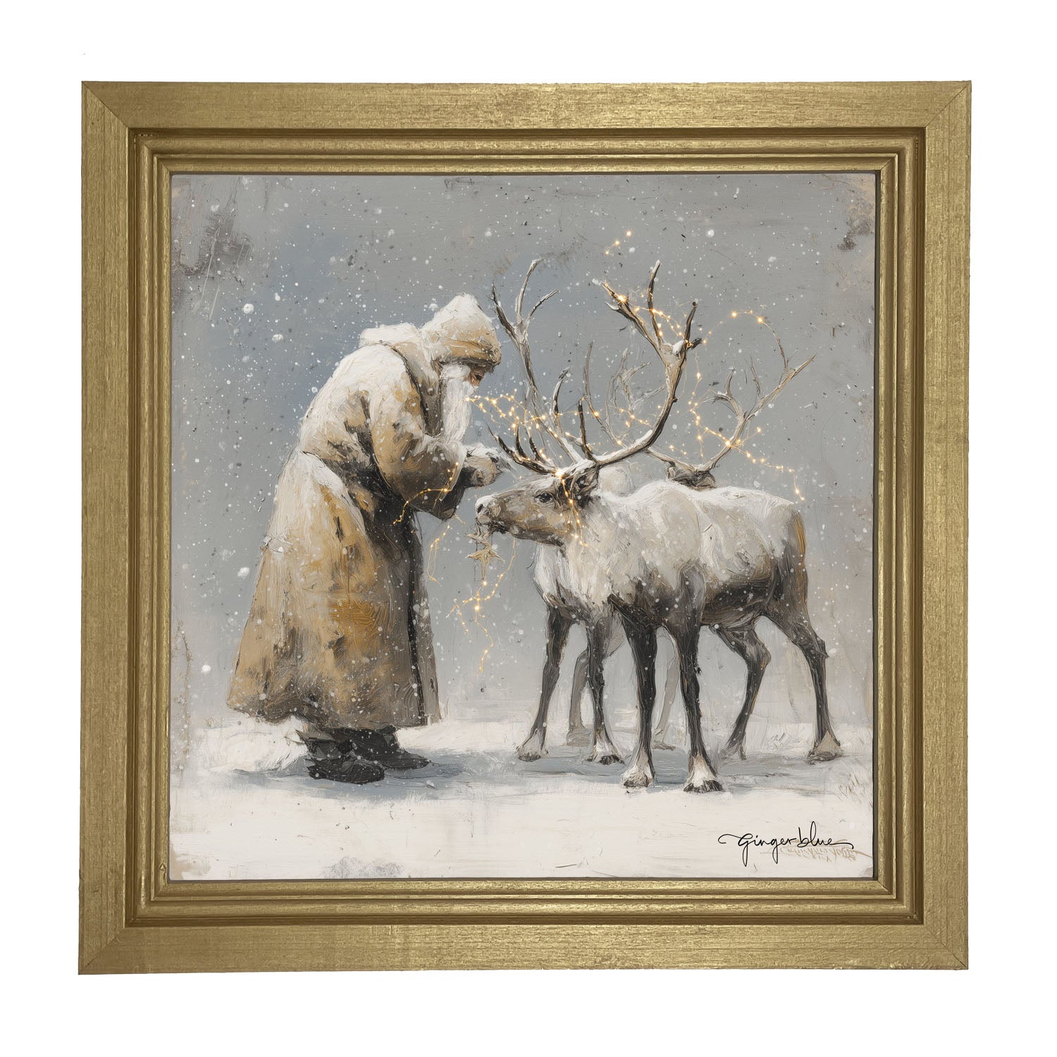 Decorating Reindeer Antlers - Framed Art