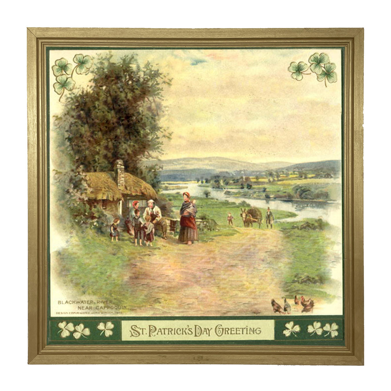 St. Patrick's Day Green Greeting - Framed art