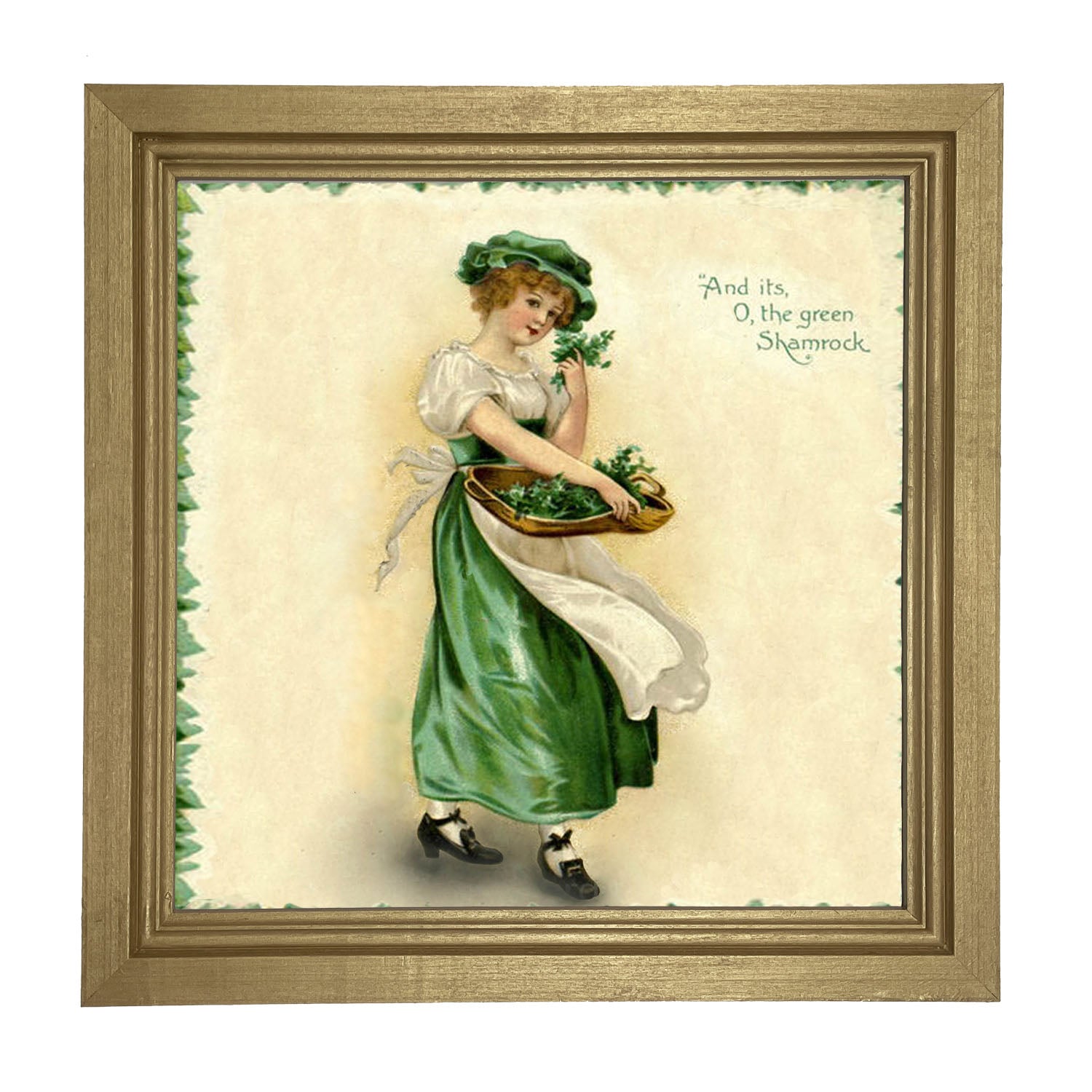 St. Patrick's Day Lady - Framed art